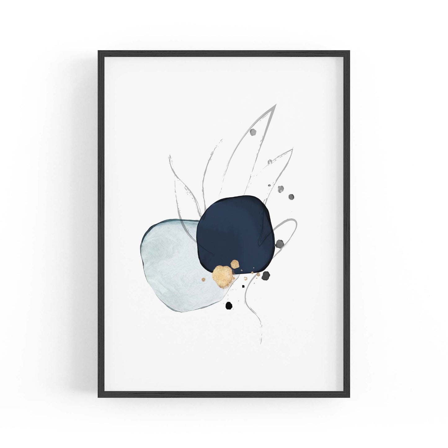 Blue Abstract Painting Minimal Modern Wall Art #5 - The Affordable Art Company