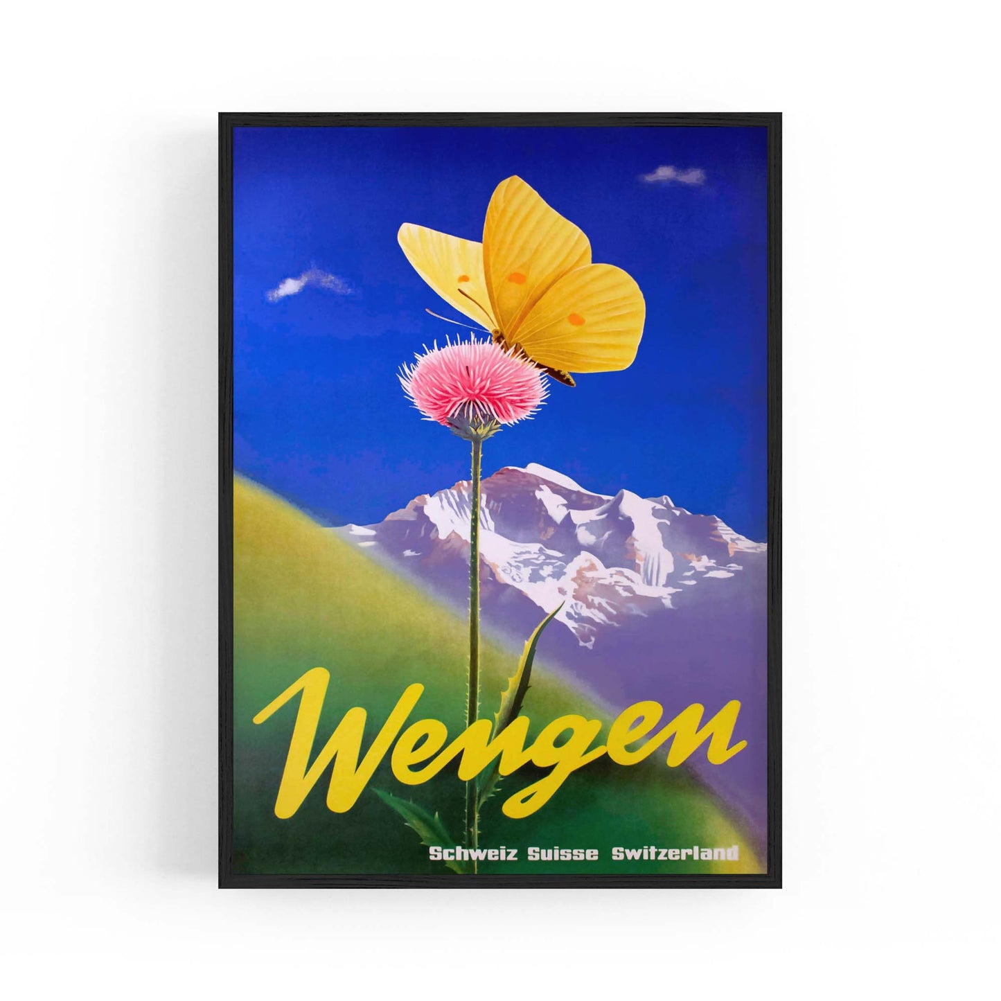 Wengen Switzerland Vintage Travel Advert Wall Art - The Affordable Art Company