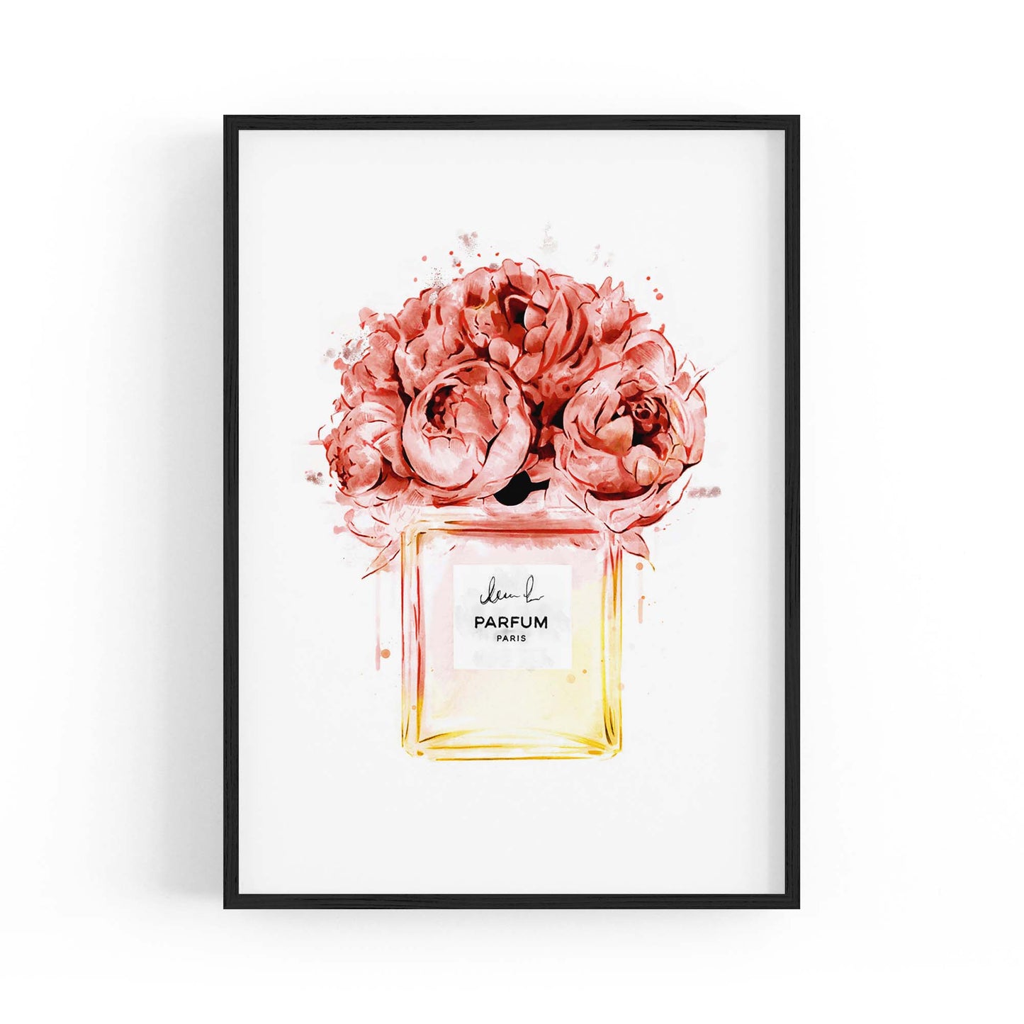 Peach Floral Perfume Bottle Fashion Wall Art #2 - The Affordable Art Company