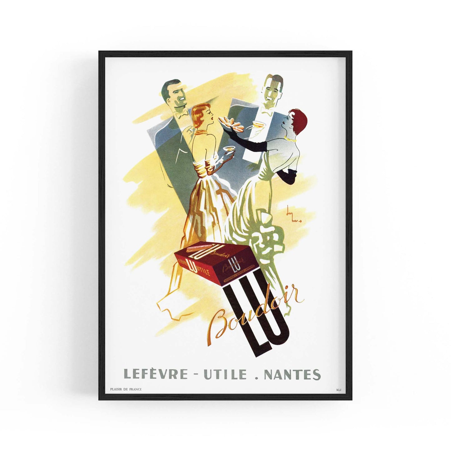 Boudoir Lu Biscuit Vintage Advert Wall Art - The Affordable Art Company
