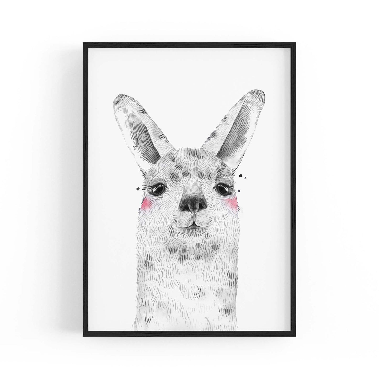 Cute Blushing Baby Alpaca Nursery Animal Wall Art - The Affordable Art Company