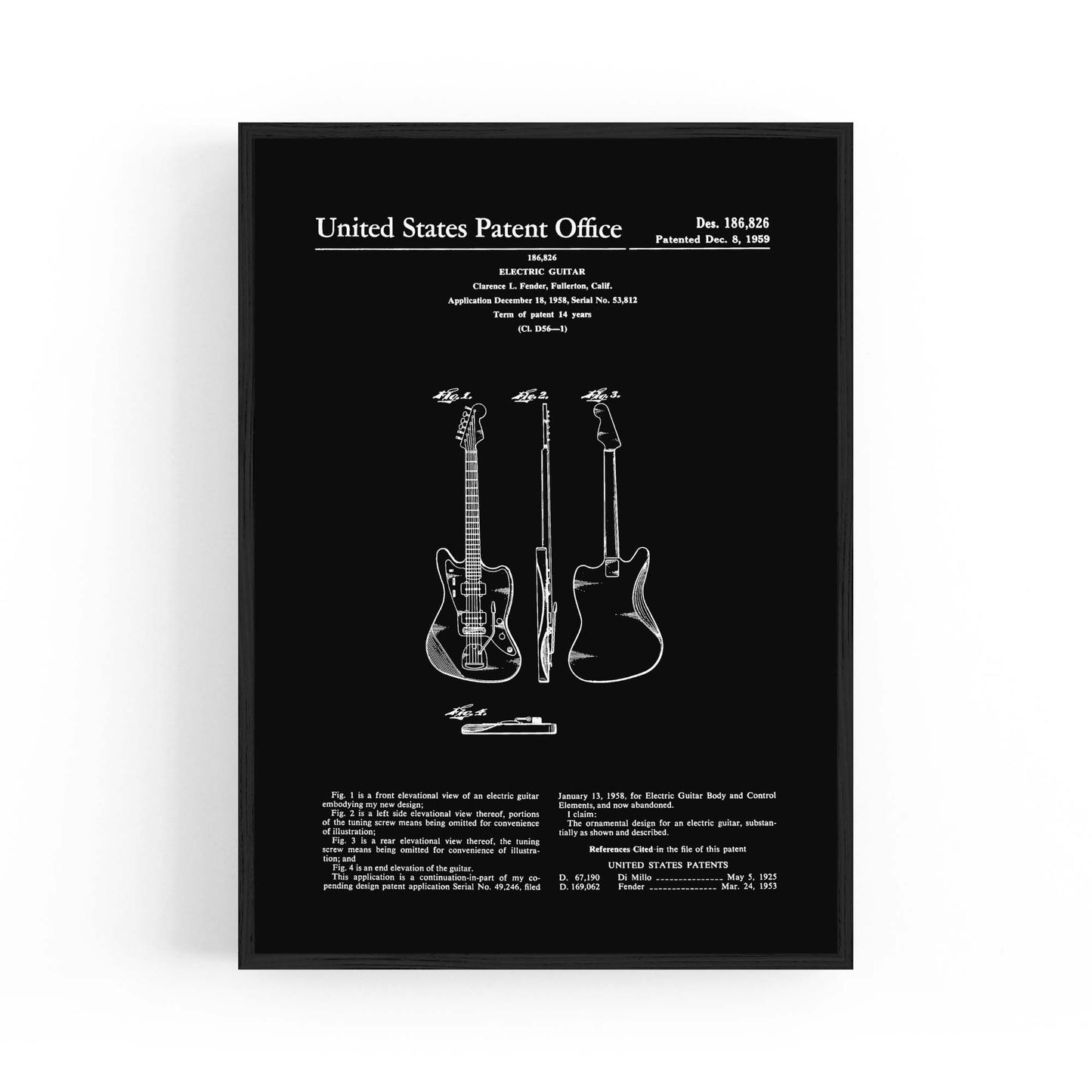 Vintage Guitar Patent Music Wall Art #3 - The Affordable Art Company