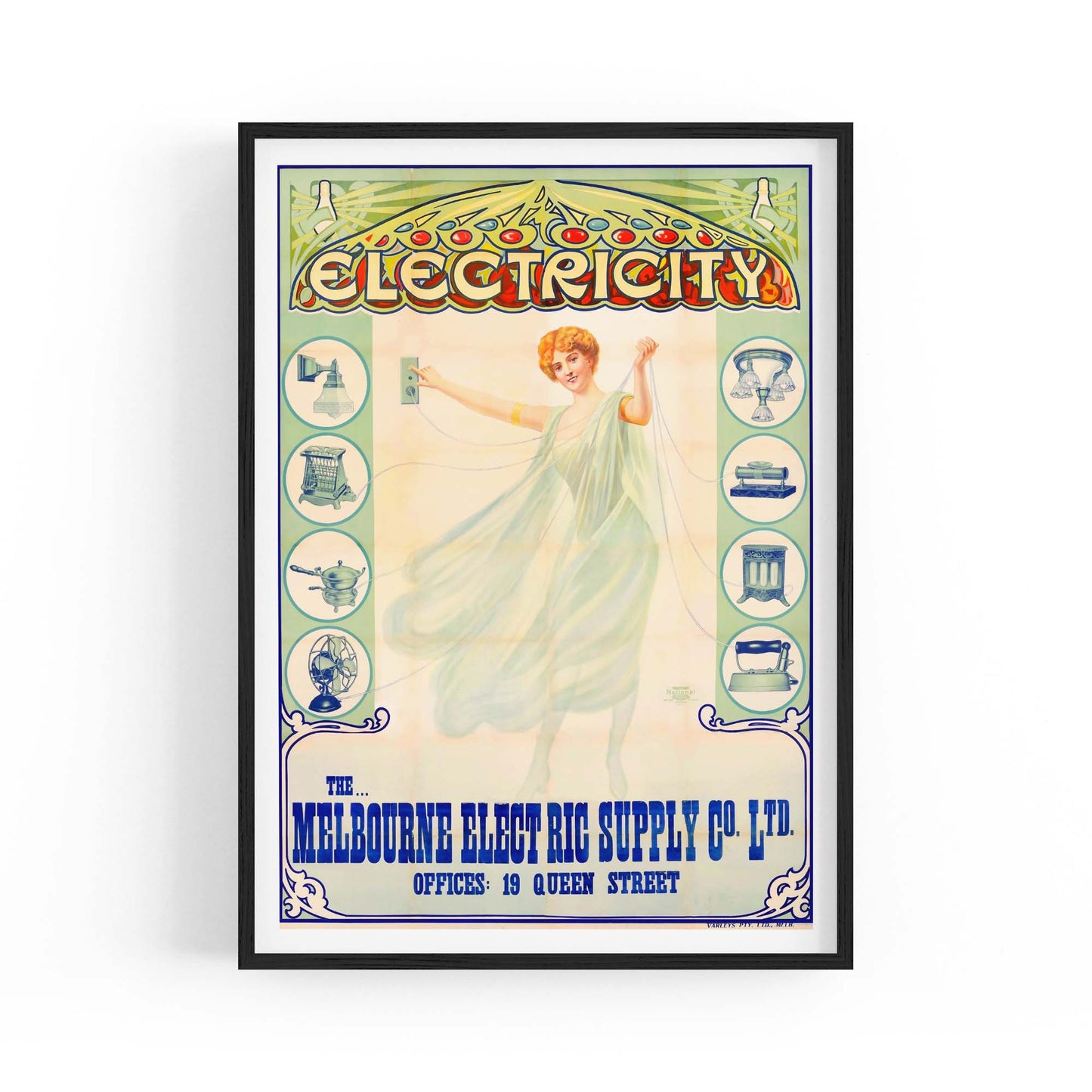 Melbourne Electric Supply Company Vintage Wall Art - The Affordable Art Company