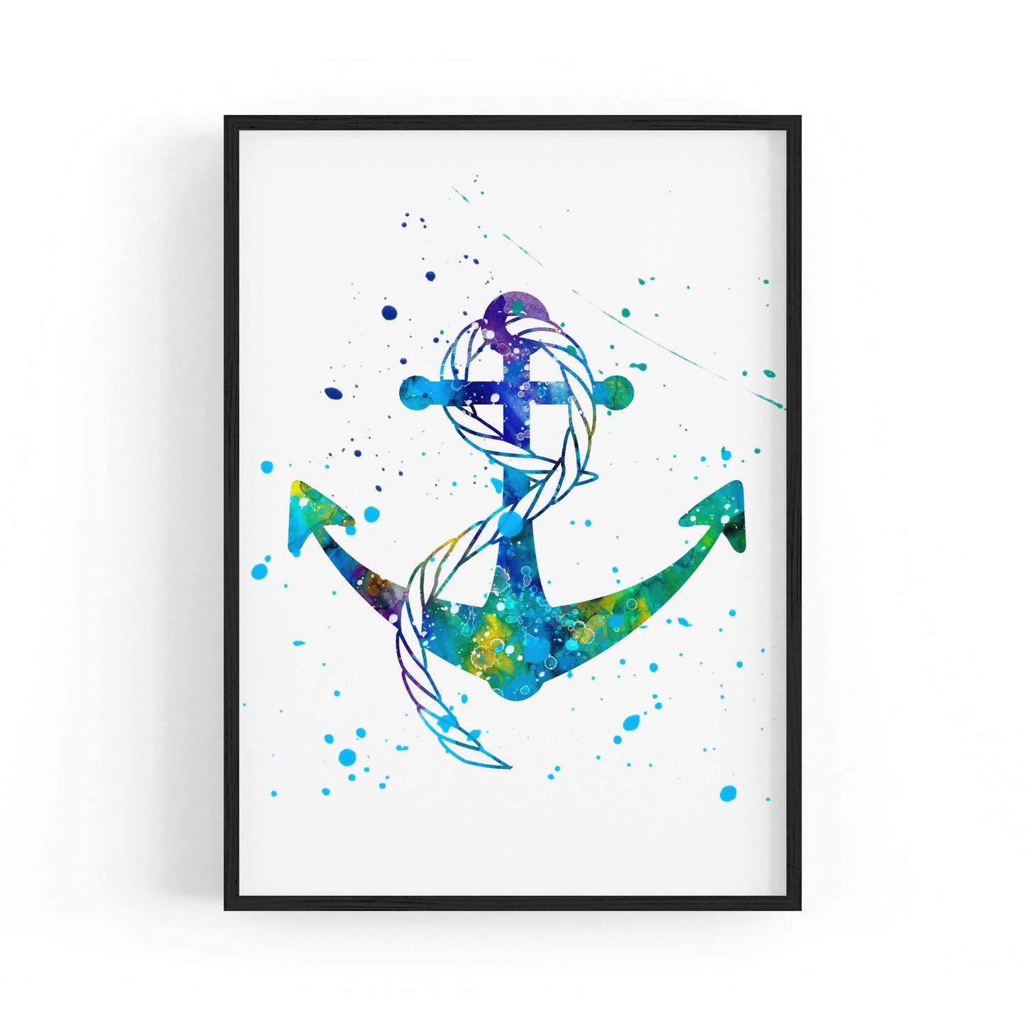 Anchor Painting Nautical Coastal Bathroom Wall Art #4 - The Affordable Art Company