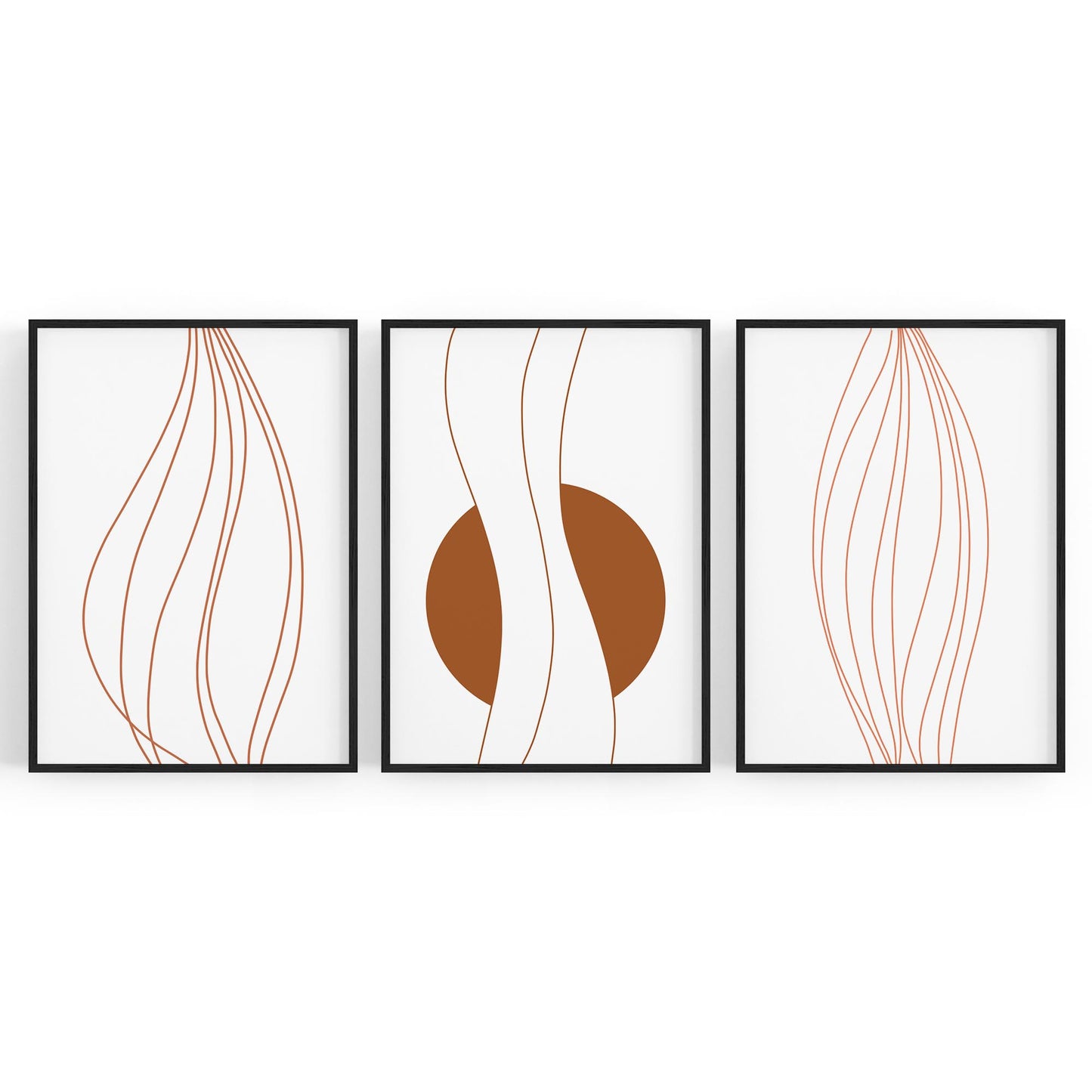 Set of Lines In Motion Abstract Minimal Wall Art #1 - The Affordable Art Company