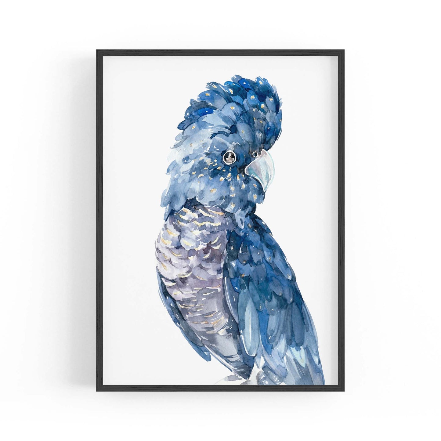 Blue Cockatoo Watercolour Painting Bird Wall Art #1 - The Affordable Art Company