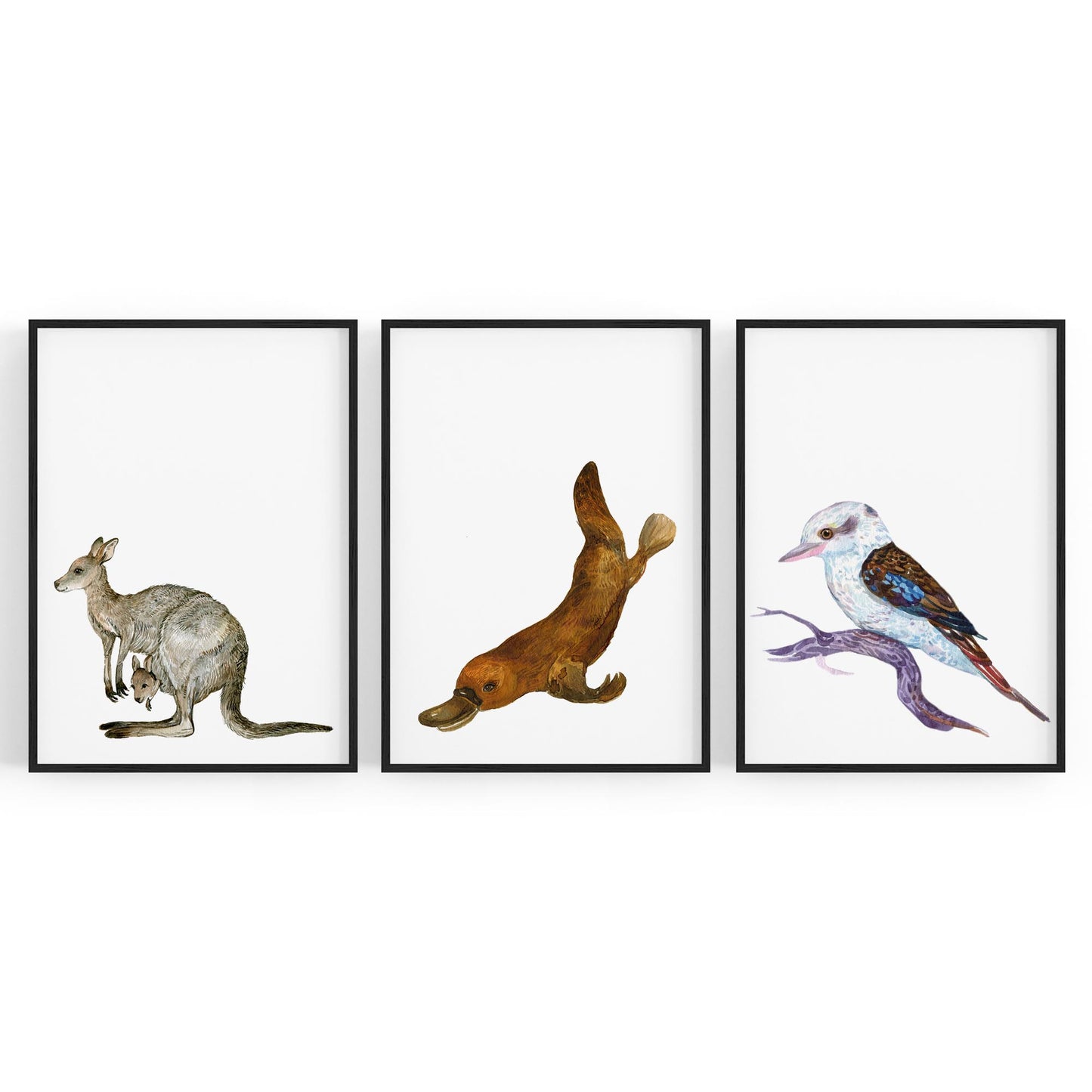Set of Australian Animals Nursery Cute Wall Art #2 - The Affordable Art Company
