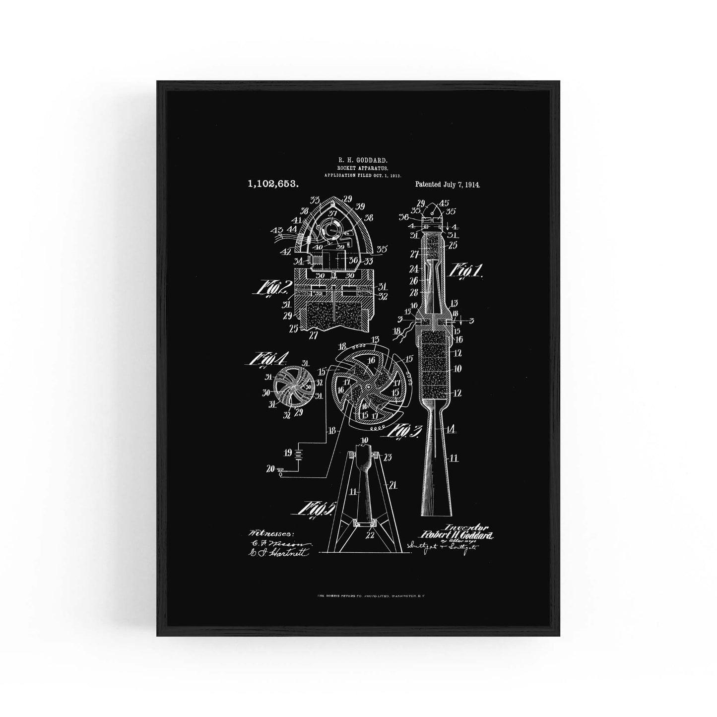 Vintage Rocket Patent Engineering Wall Art #1 - The Affordable Art Company