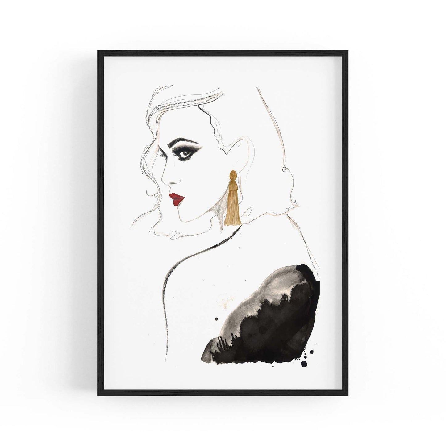 "Girl Alone" Minimal Fashion Model Wall Art - The Affordable Art Company