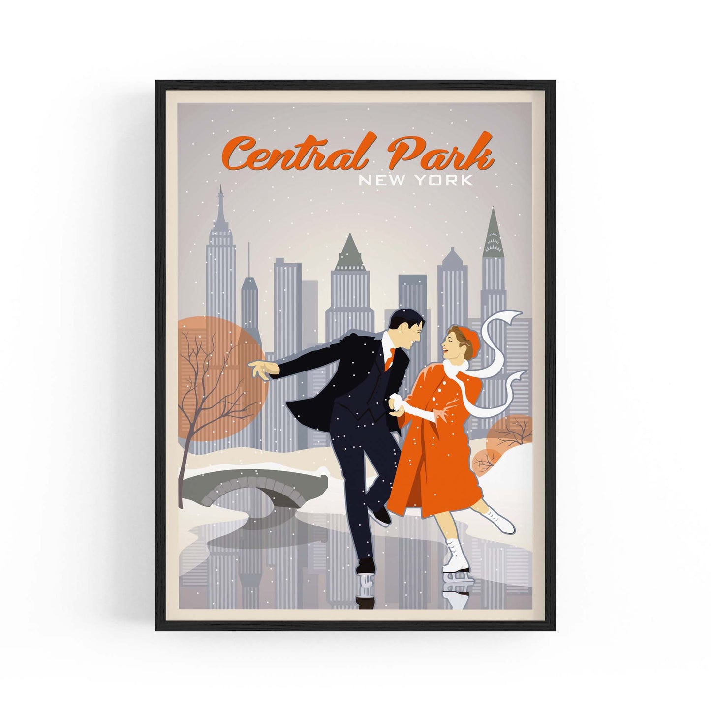 Central Park, New York Vintage Travel Wall Art - The Affordable Art Company