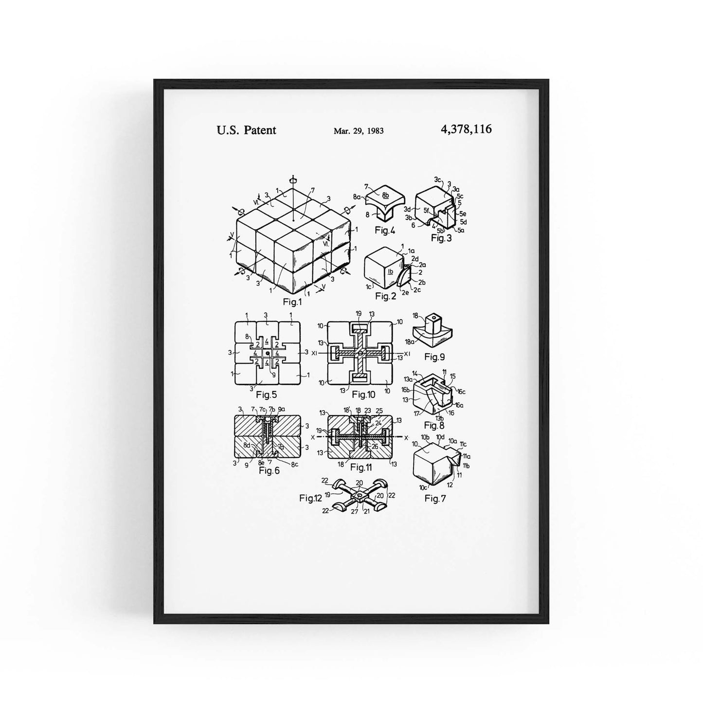Vintage Rubik's Cube Patent 80s Toy Wall Art #2 - The Affordable Art Company