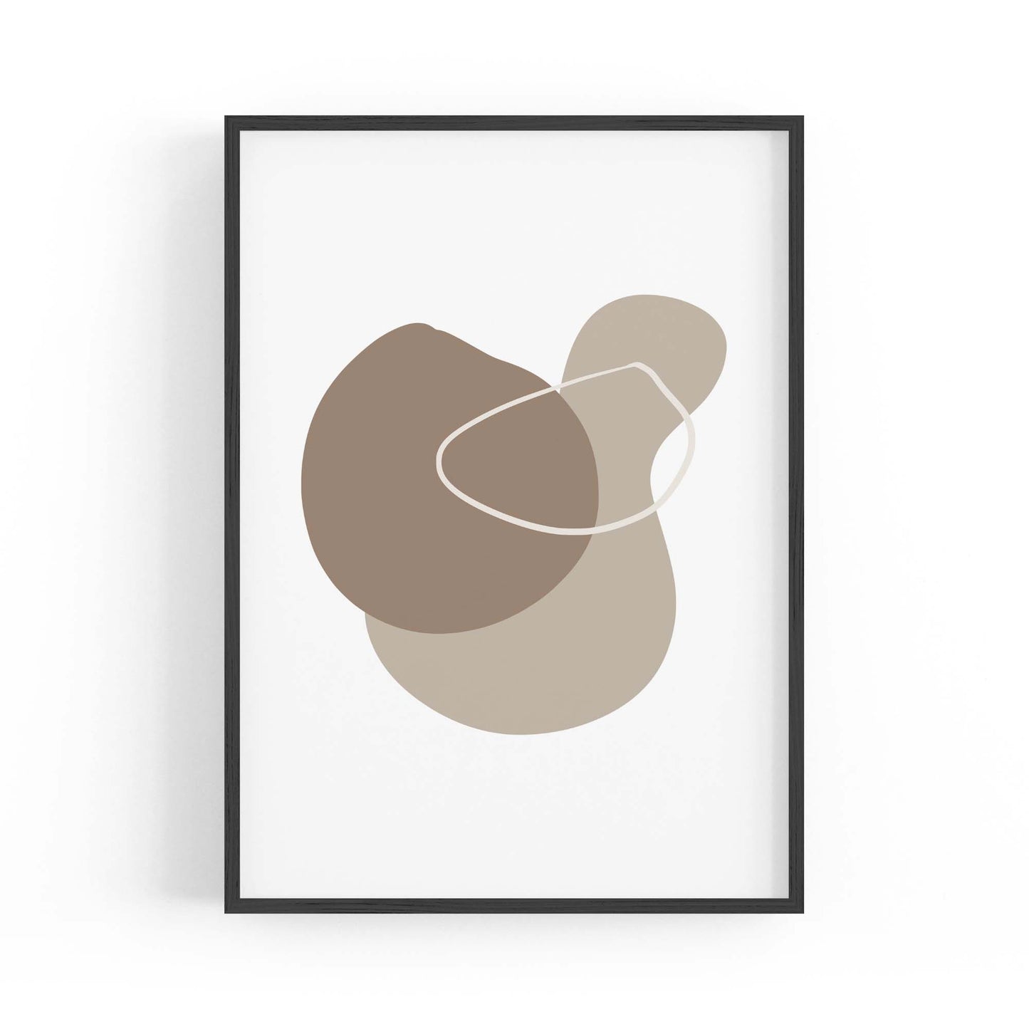 Minimal Black & White Shapes Abstract Wall Art #5 - The Affordable Art Company