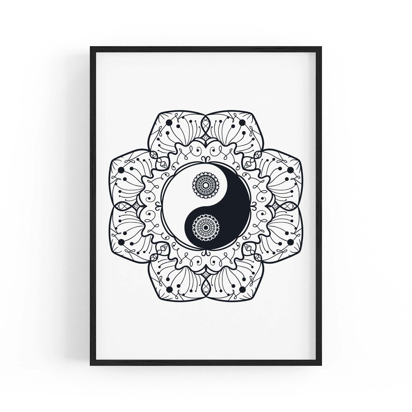 Yin Yang Mandala Calming Yoga Buddist Wall Art #3 - The Affordable Art Company