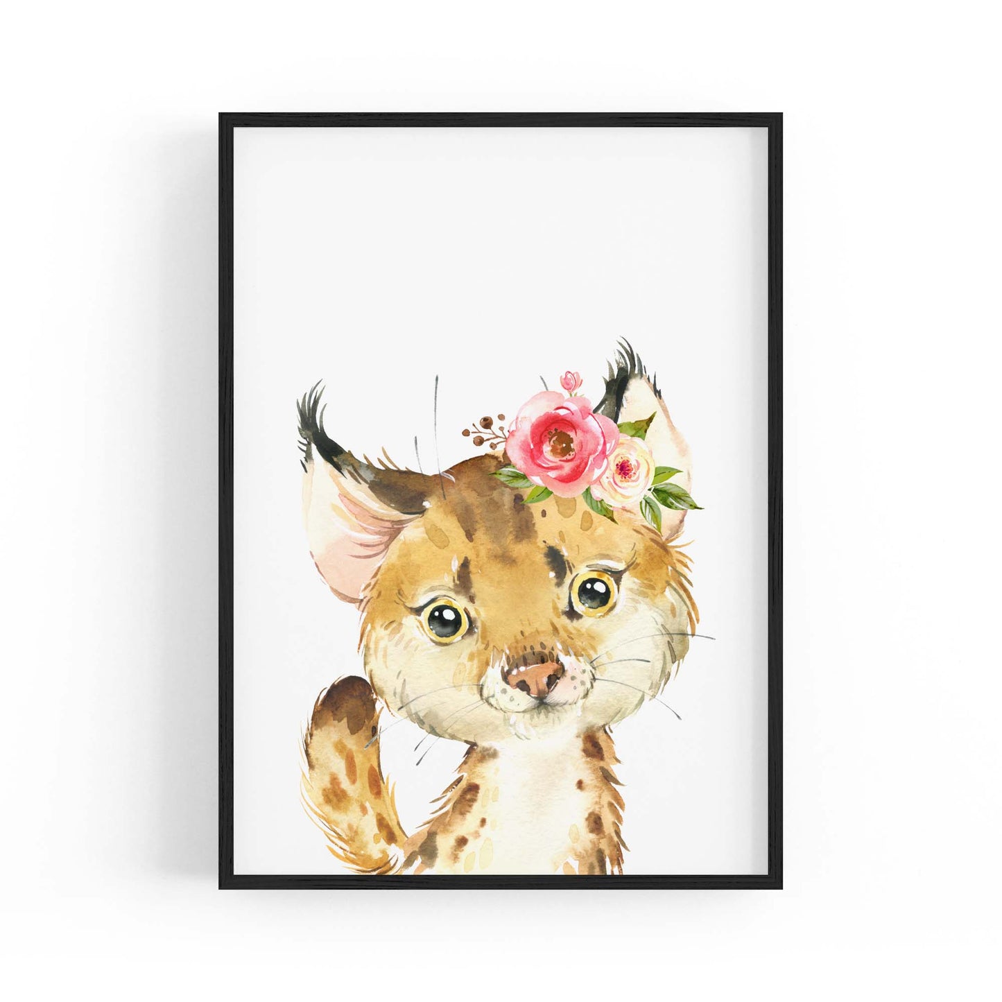 Cute Baby Bobcat Nursery Animal Gift Wall Art - The Affordable Art Company