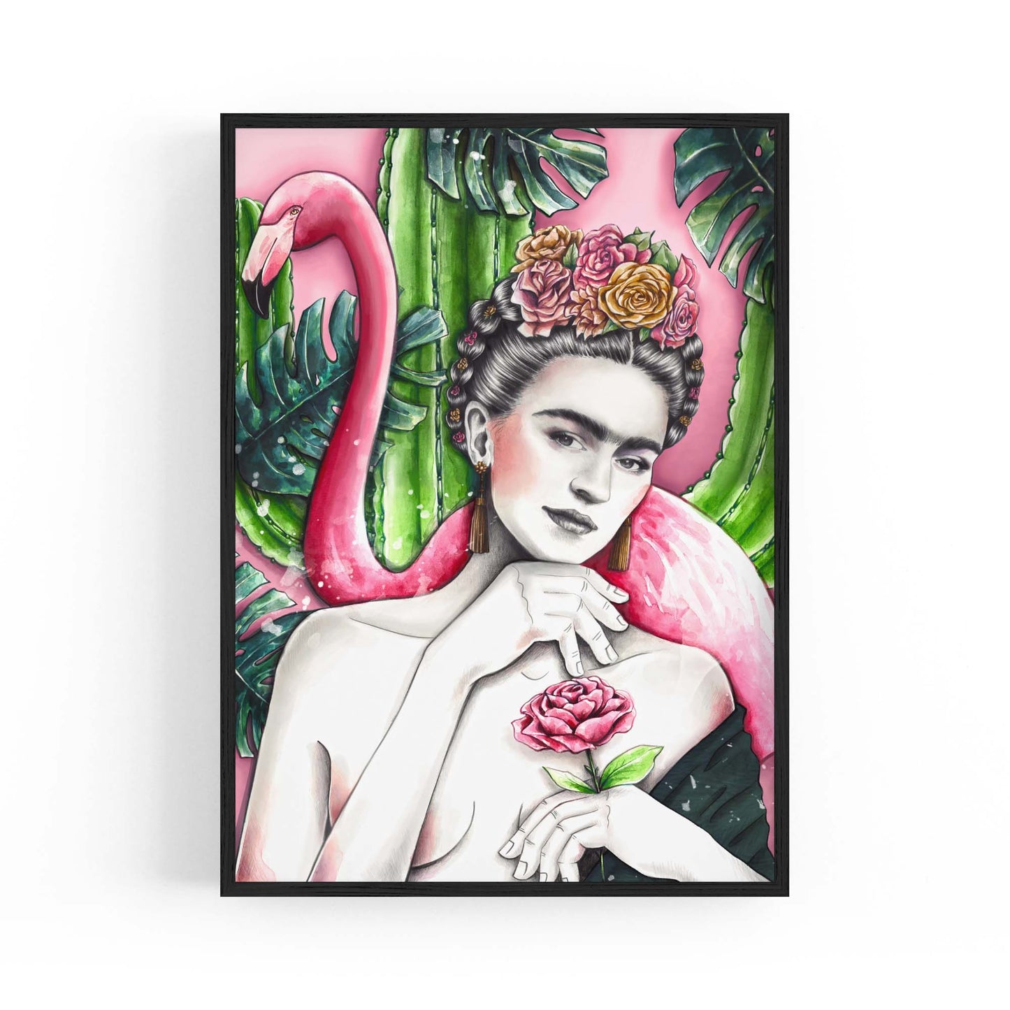 Frida Kahlo Flamingo Painting Fashion Wall Art - The Affordable Art Company