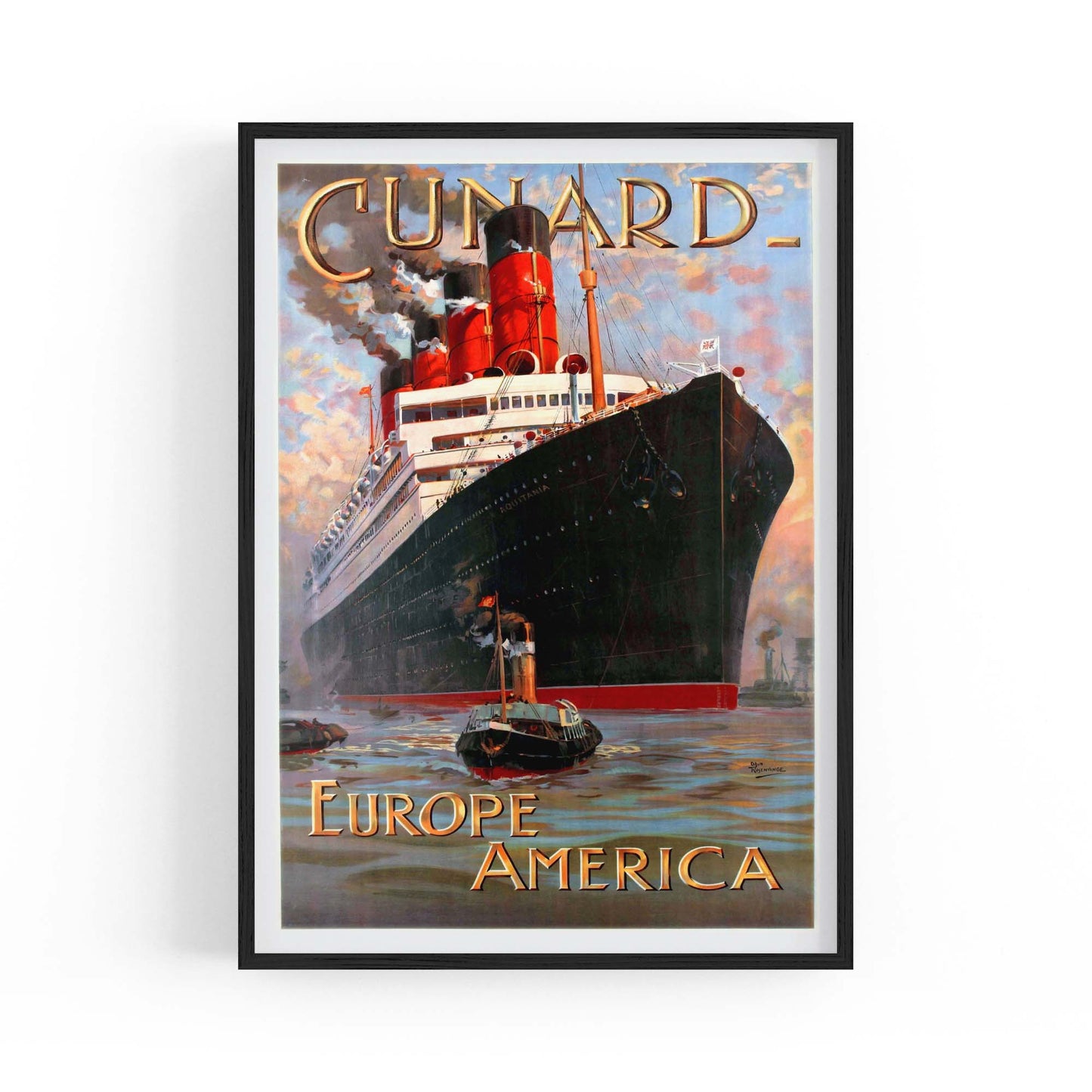 Cunard Line Europe to America Vintage Wall Art - The Affordable Art Company