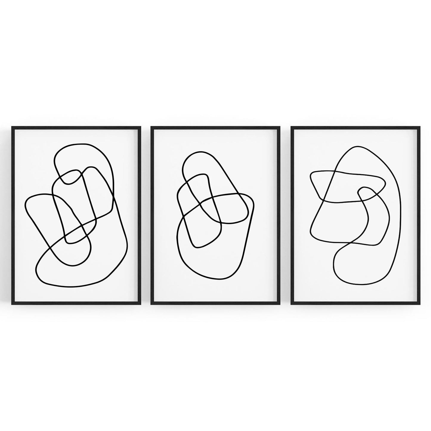 Set of Abstract Line Drawing Minimal Shape Wall Art #1 - The Affordable Art Company