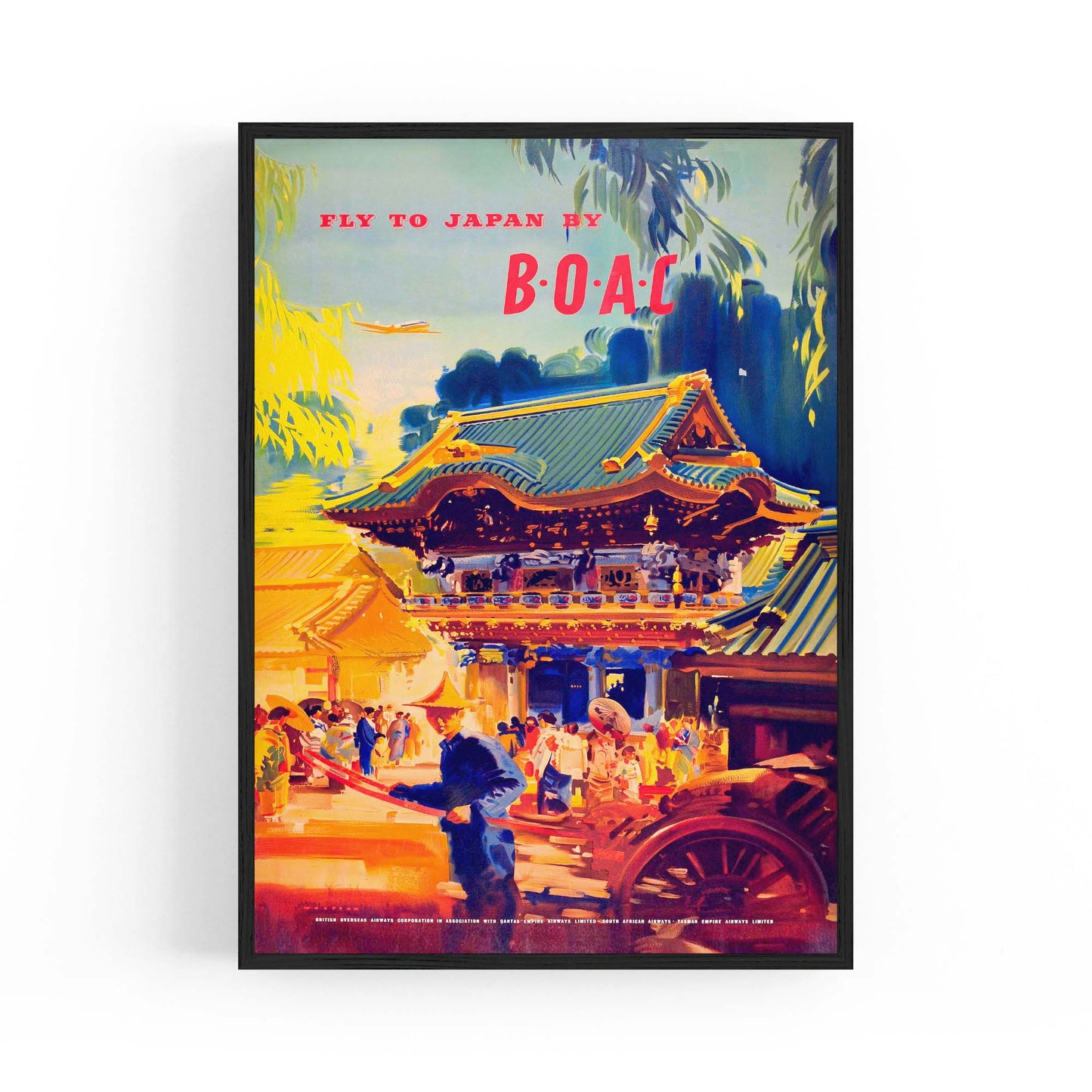 Fly to Japan Vintage Travel Japanese Wall Art - The Affordable Art Company