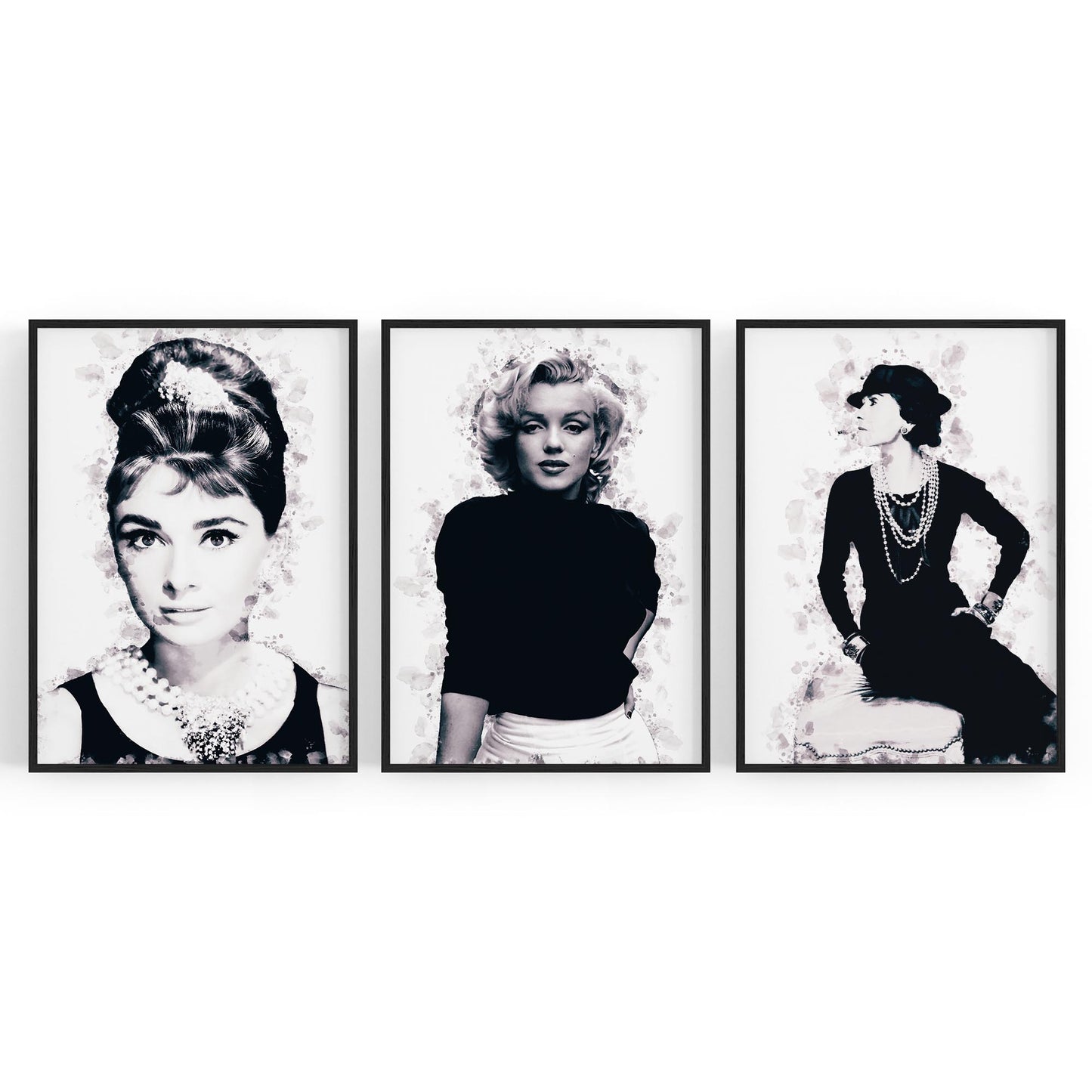 Set of Fashion Icons Ink Style Minimal Wall Art #1 - The Affordable Art Company