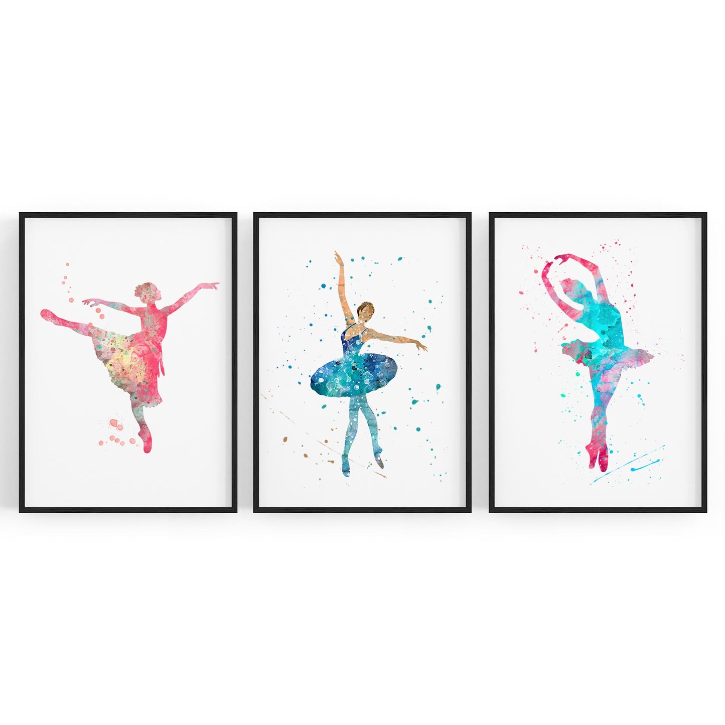 Set of Ballerina Girls Bedroom Ballet Wall Art - The Affordable Art Company