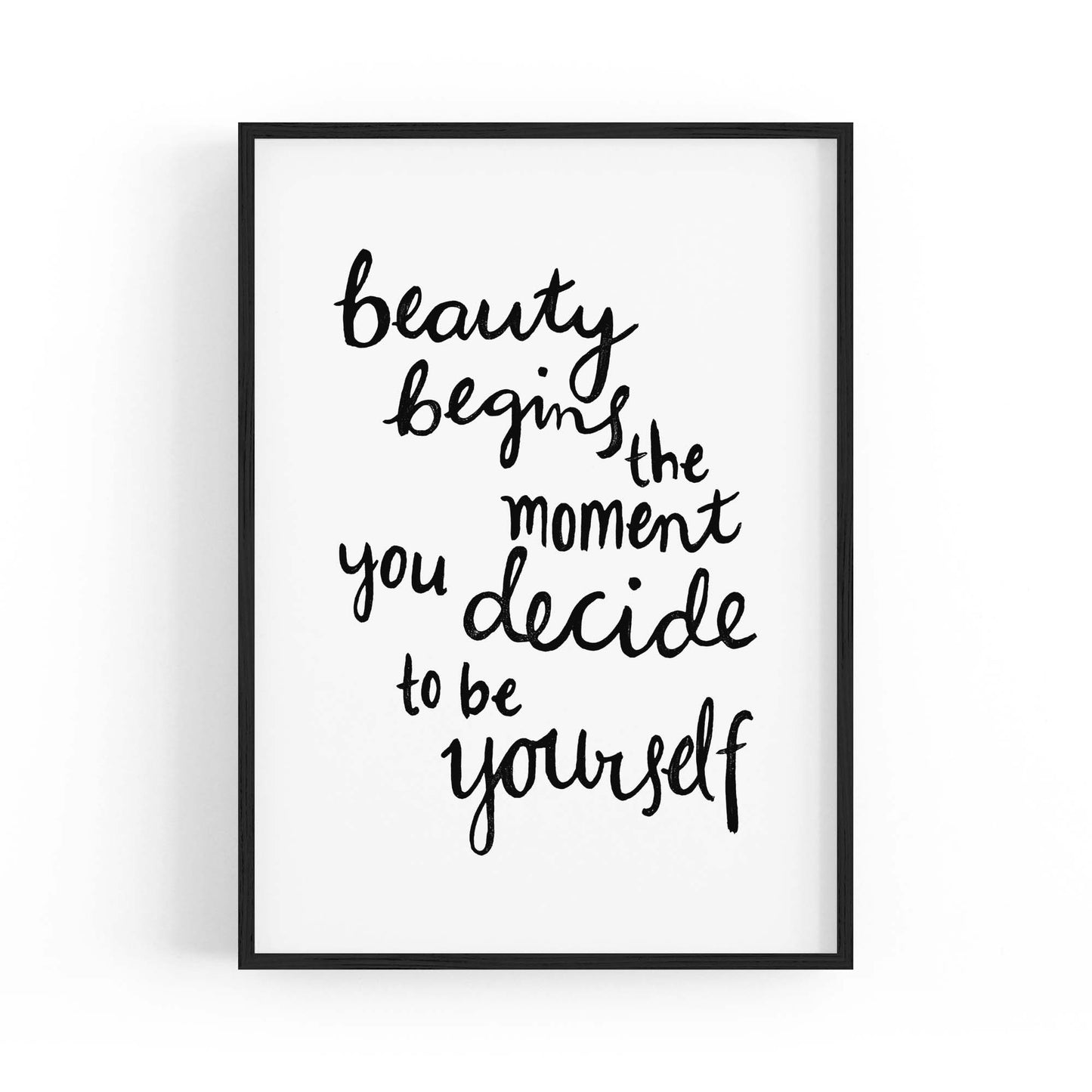 "Beauty Begins..." Bedroon Fashion Quote Wall Art - The Affordable Art Company