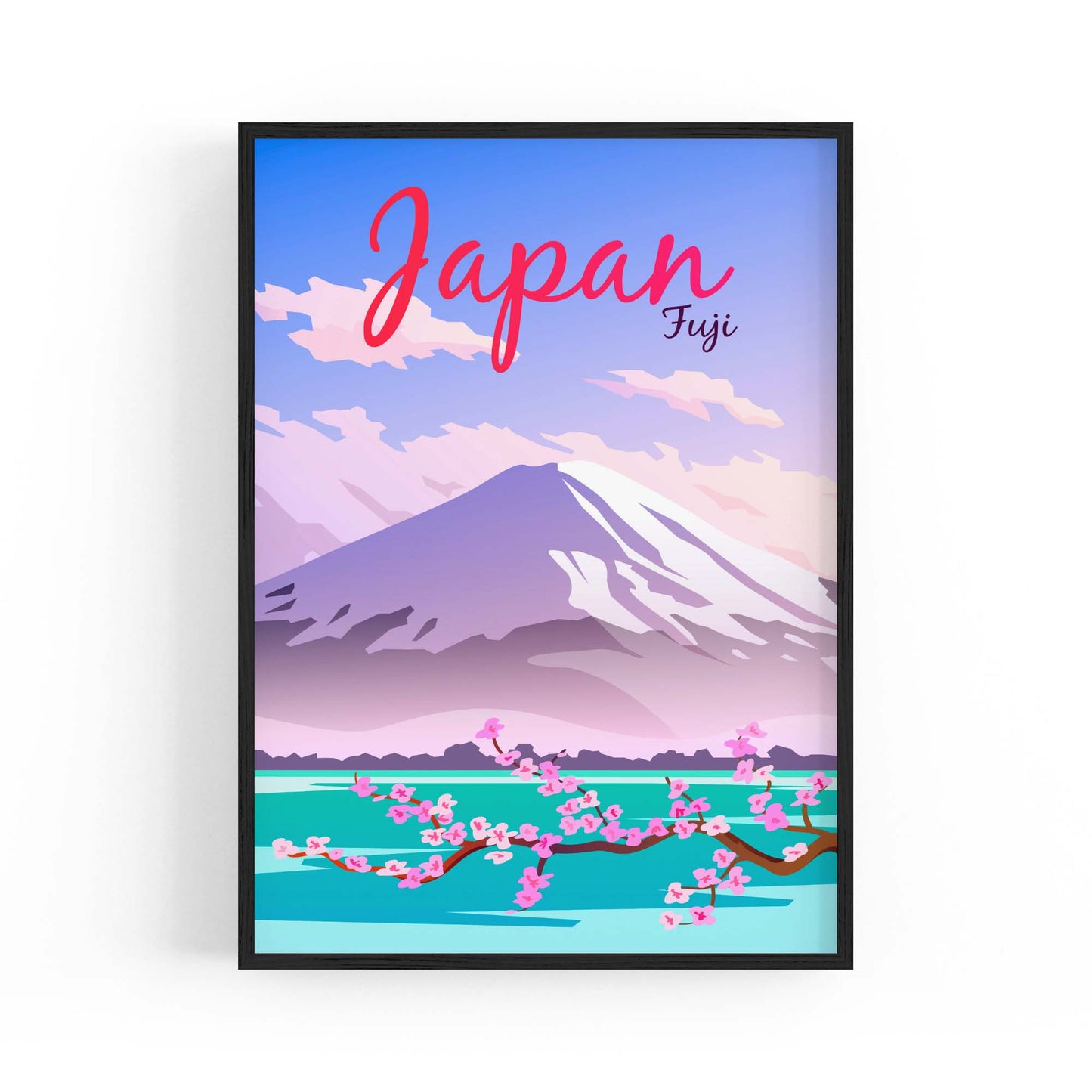 Retro Mount Fuji Japan Travel Vintage Wall Art - The Affordable Art Company