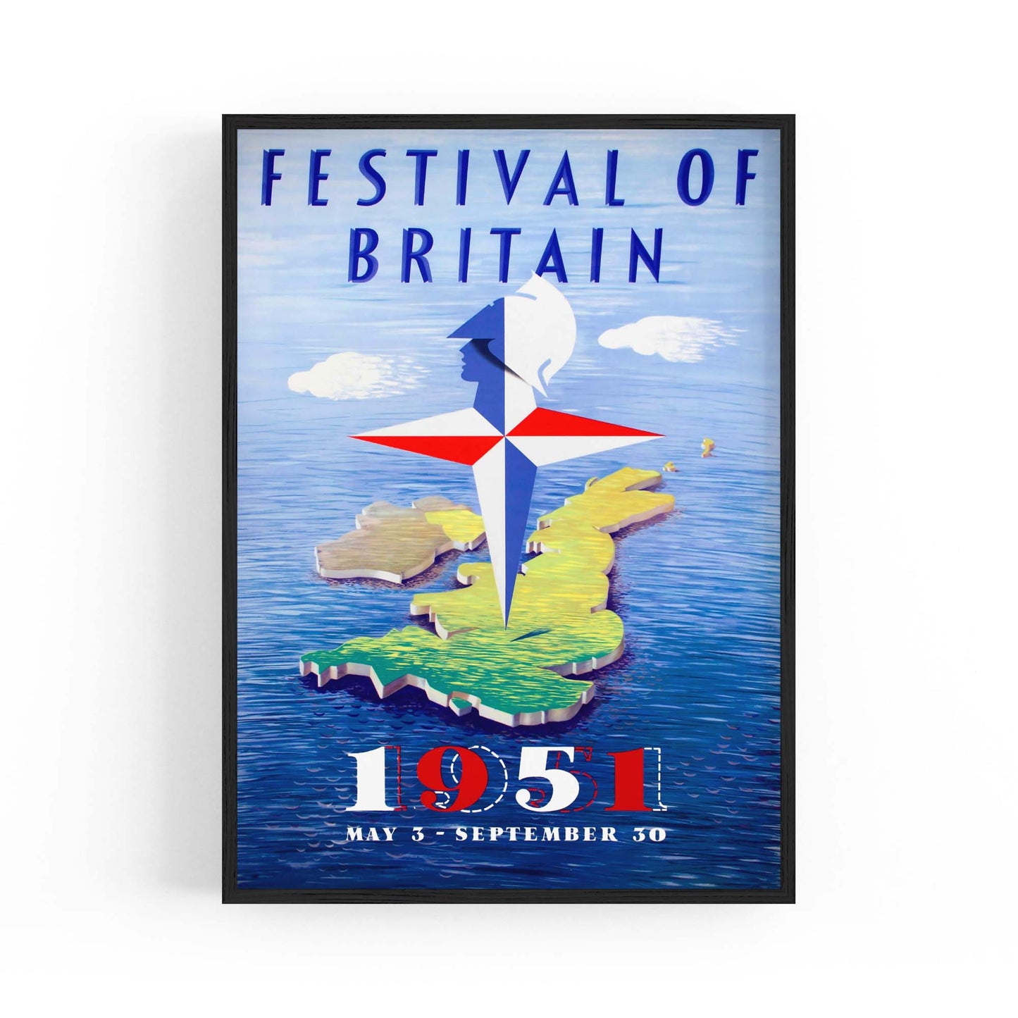 Festival of Britain Vintage Travel Advert Wall Art - The Affordable Art Company