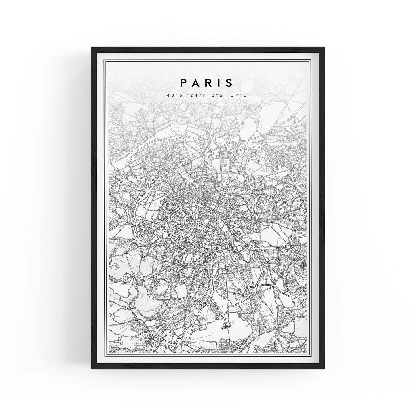 Paris France Minimal Map Travel Wall Art - The Affordable Art Company