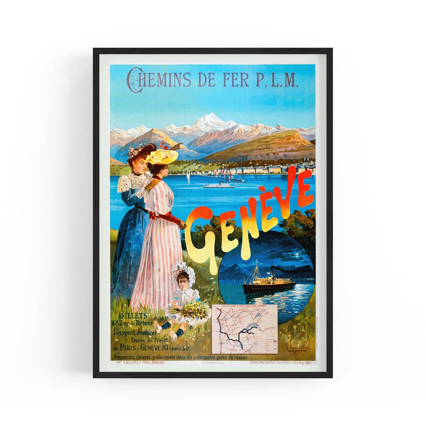 Geneve, Switzerland Vintage Travel Advert Wall Art - The Affordable Art Company