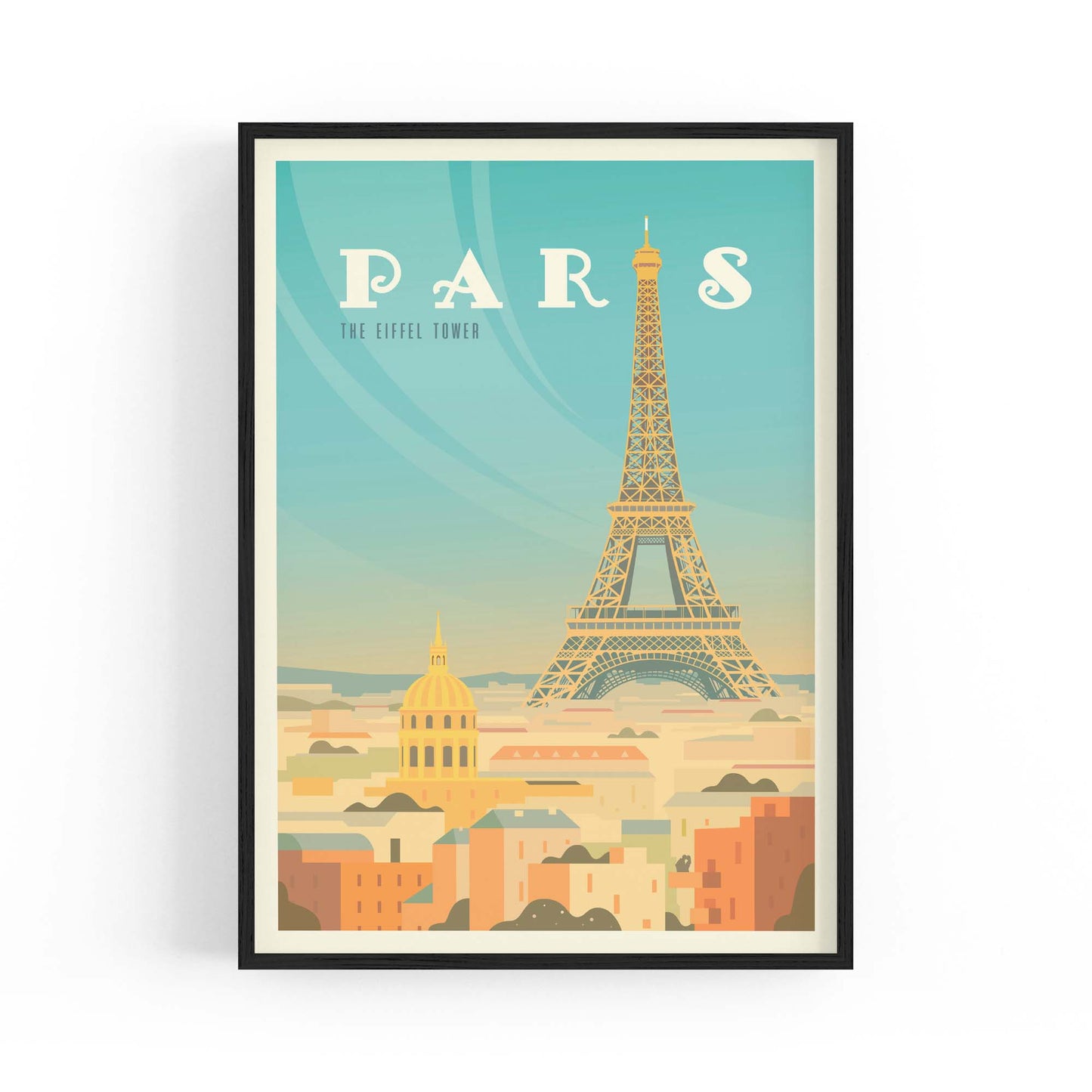 Retro Paris France Vintage Travel European Wall Art - The Affordable Art Company