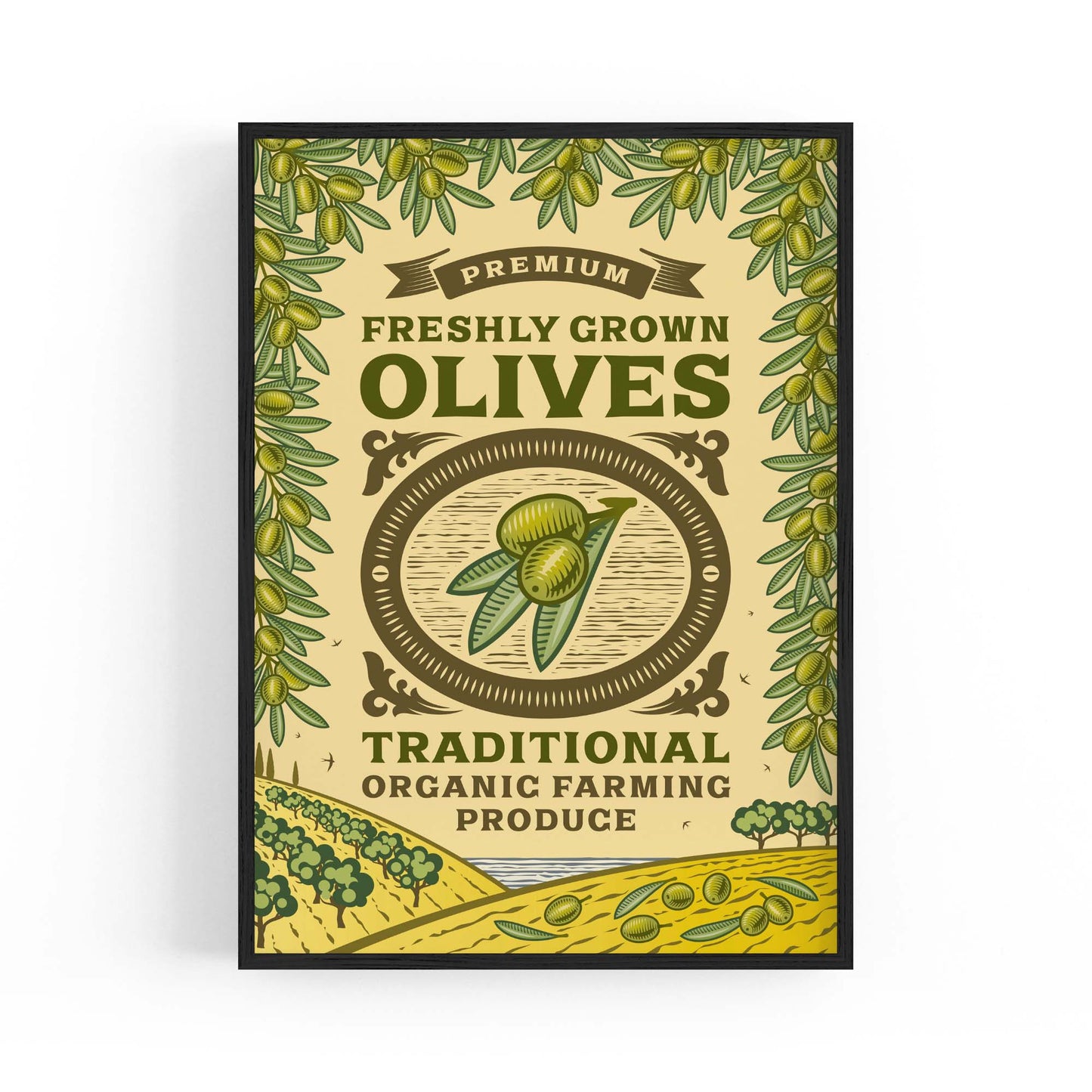 Vintage Olives Farmhouse Kitchen Cafe Wall Art #2 - The Affordable Art Company