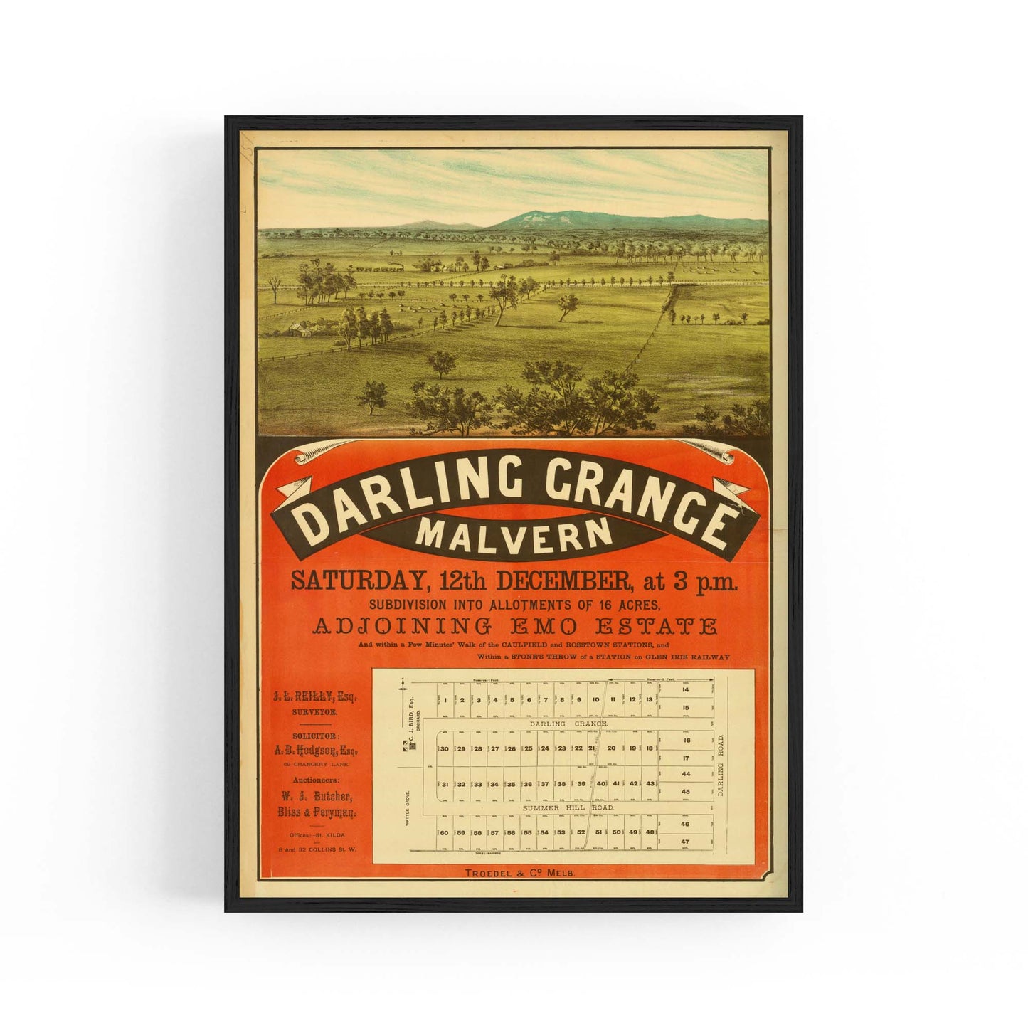 Malvern Melbourne Vintage Real Estate Advert Art #2 - The Affordable Art Company