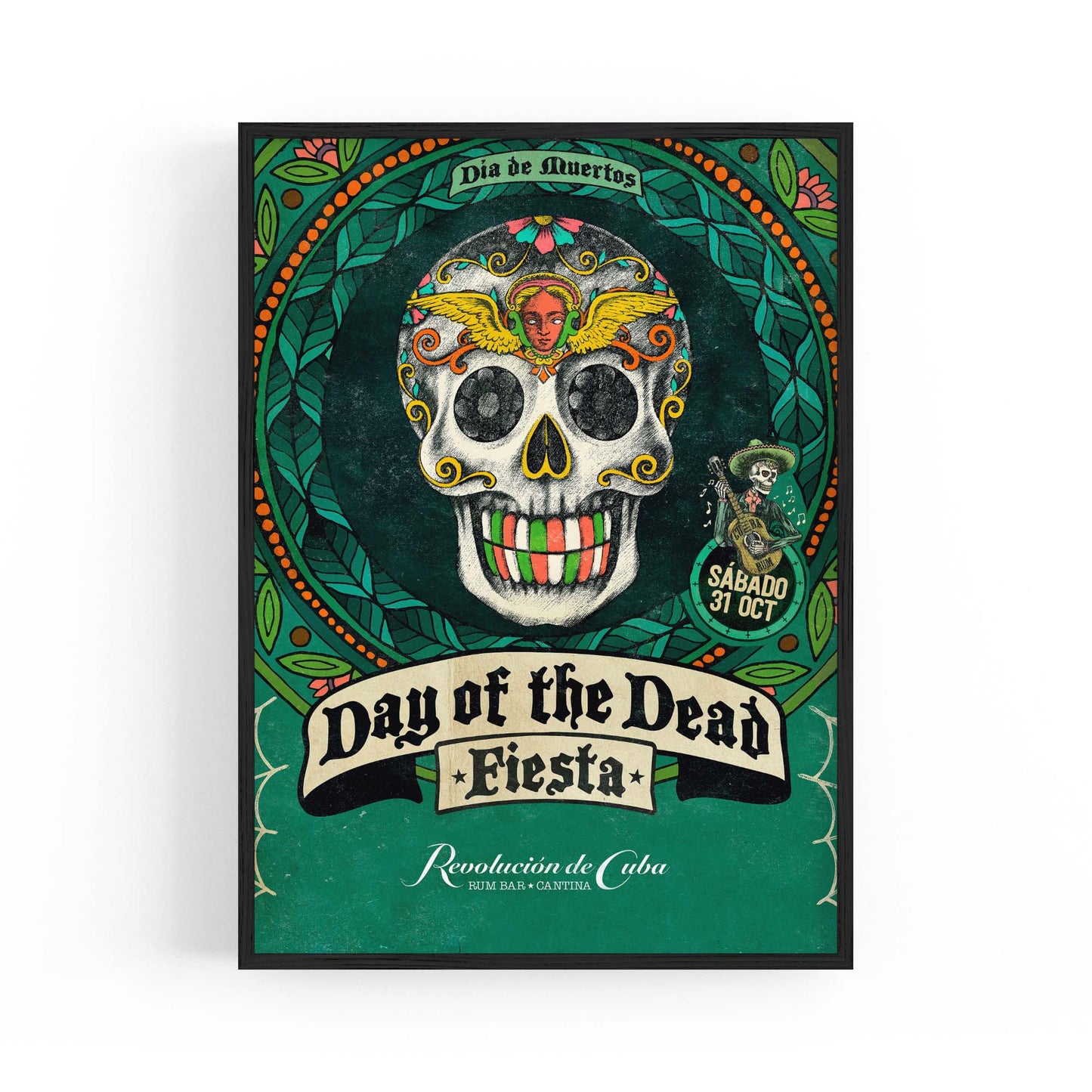 Vintage Mexican Day of the Dead Skulls Wall Art #1 - The Affordable Art Company