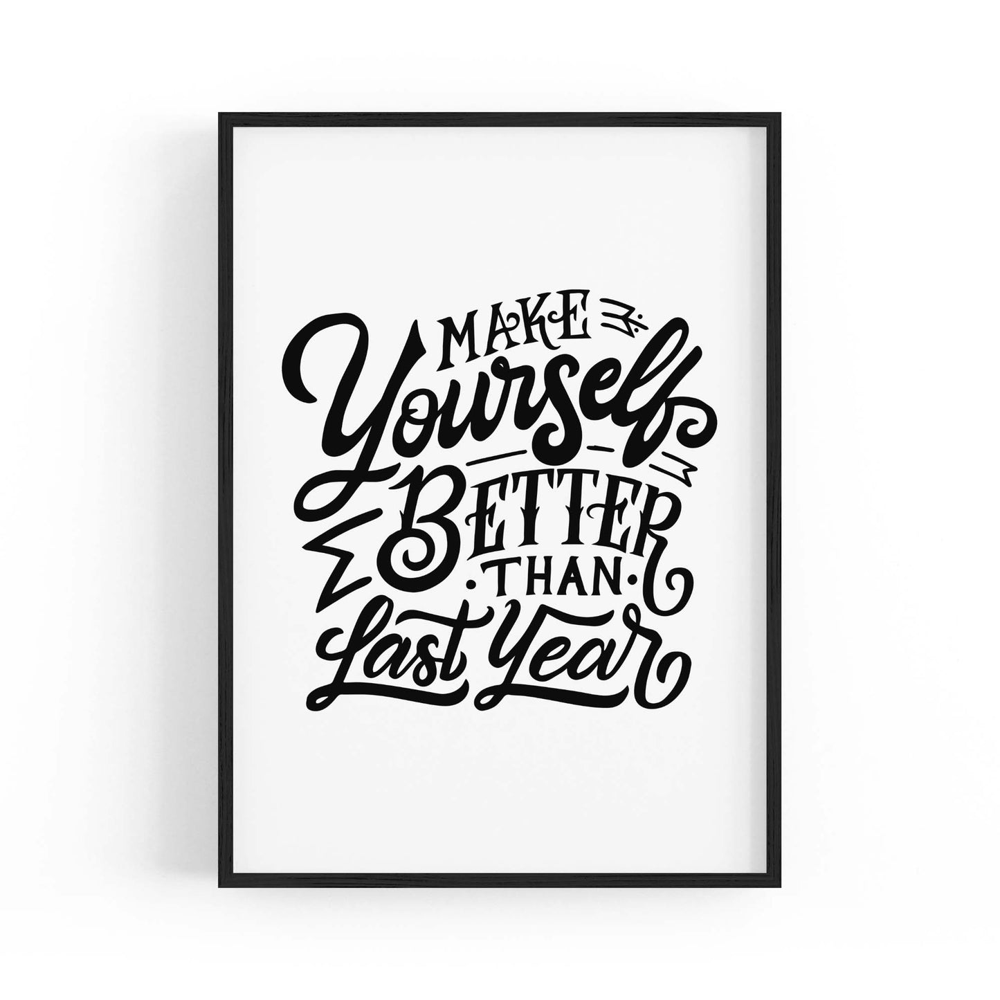 "Make Yourself Better" Fitness Gym Quote Wall Art - The Affordable Art Company