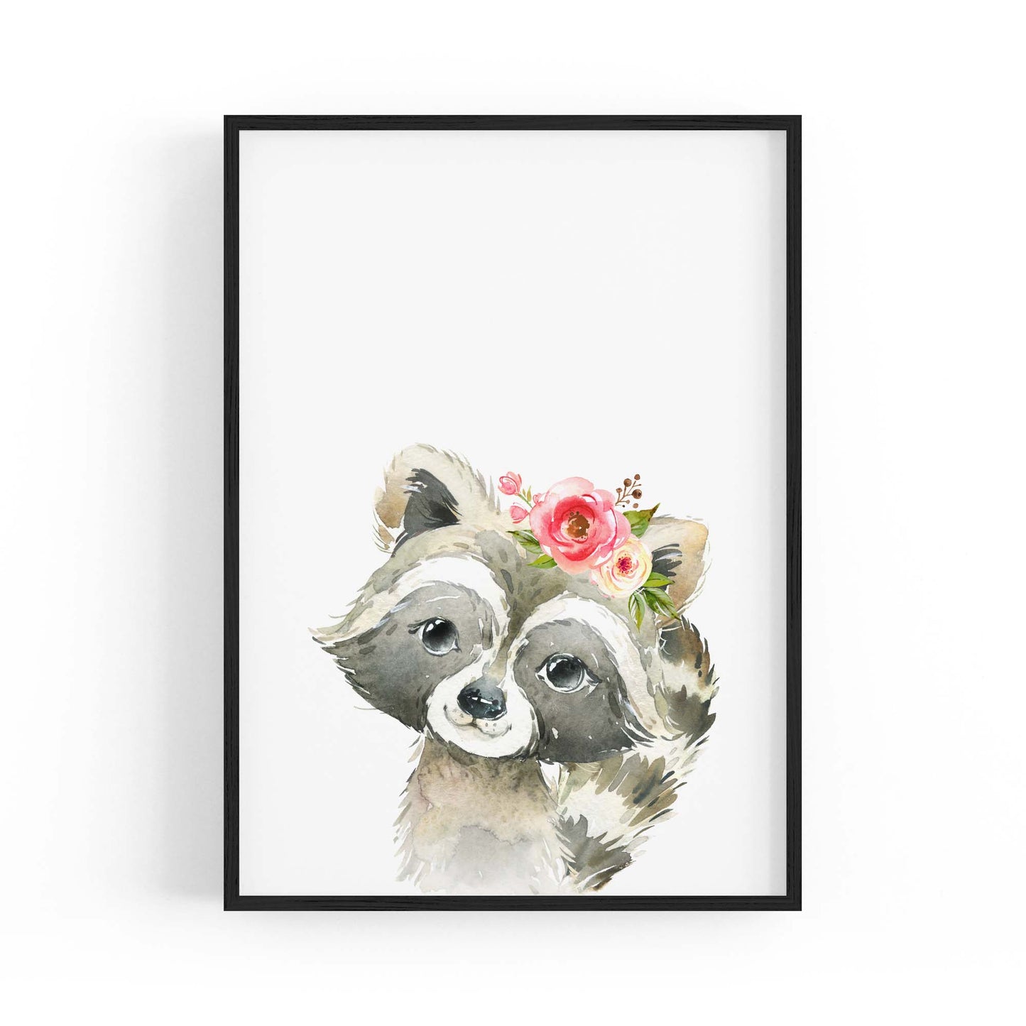 Cute Baby Raccoon Nursery Animal Gift Wall Art - The Affordable Art Company