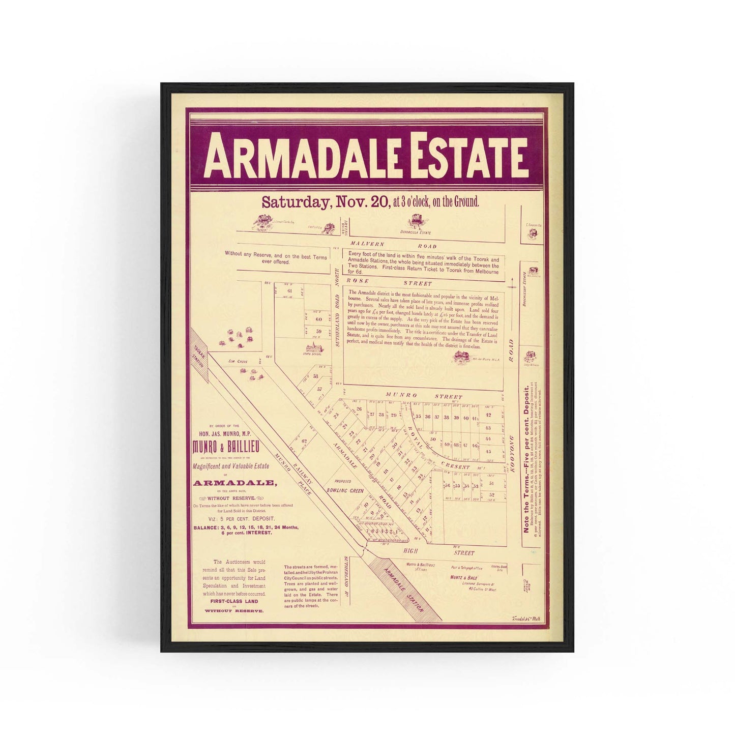Armadale Melbourne Vintage Real Estate Advert Art #2 - The Affordable Art Company