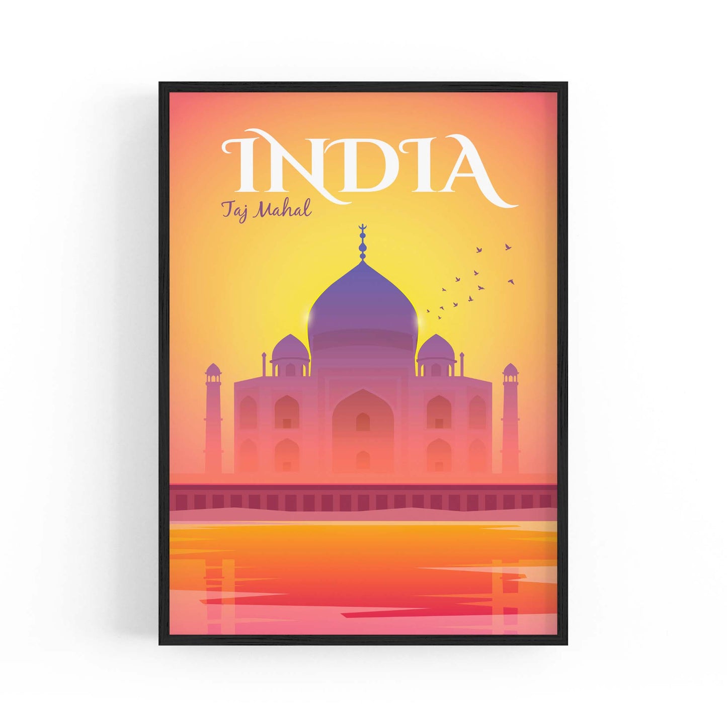 Retro Taj Mahal, India Vintage Travel Wall Art - The Affordable Art Company