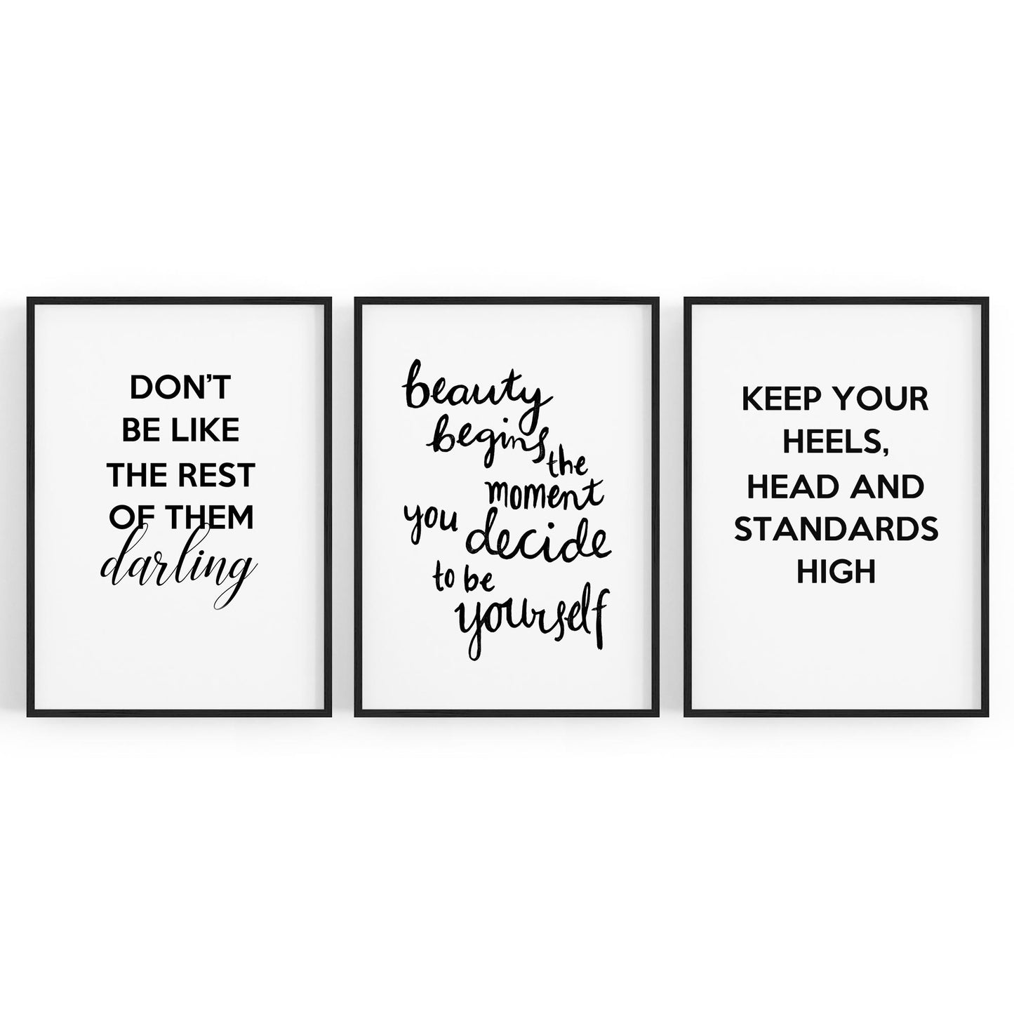 Set of Fashion Quote Girls Bedroom Wall Art - The Affordable Art Company
