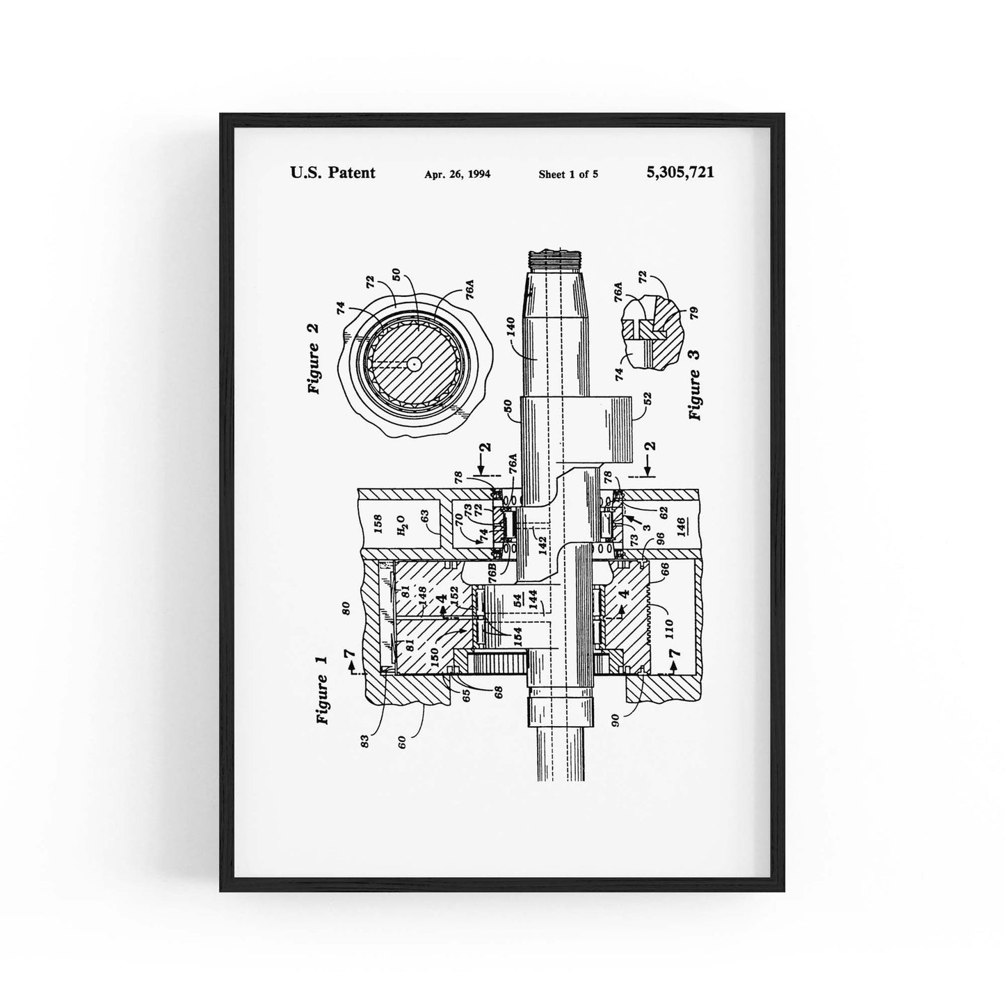 Vintage Rotary Engine Patent Engineering Wall Art #2 - The Affordable Art Company