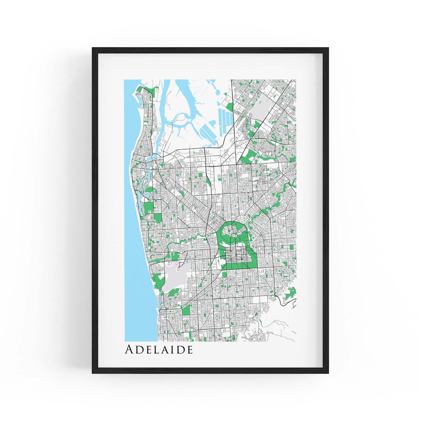 Minimal Adelaide Map South Australia Wall Art - The Affordable Art Company