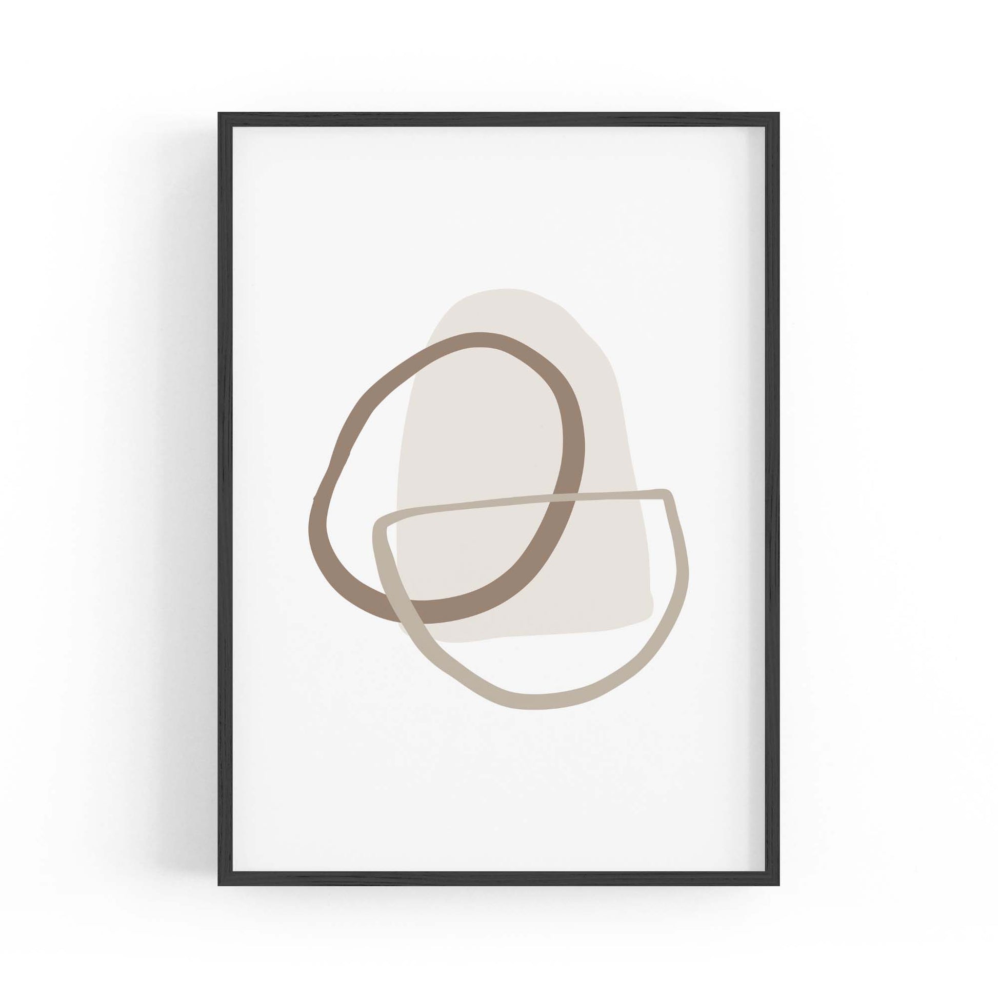 Minimal Black & White Shapes Abstract Wall Art #10 - The Affordable Art Company