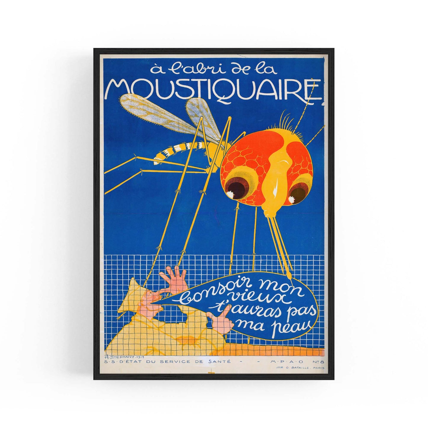 French Mosquito Vintage Advert Wall Art - The Affordable Art Company
