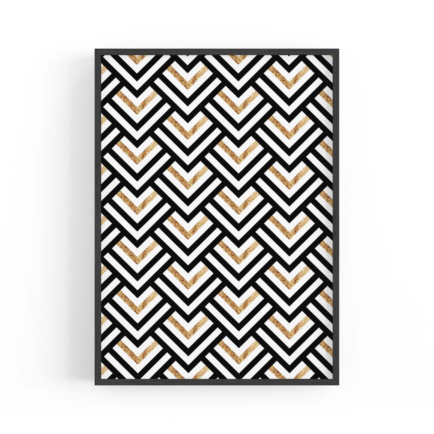 Geometric Pattern Abstract Black & White Wall Art #4 - The Affordable Art Company