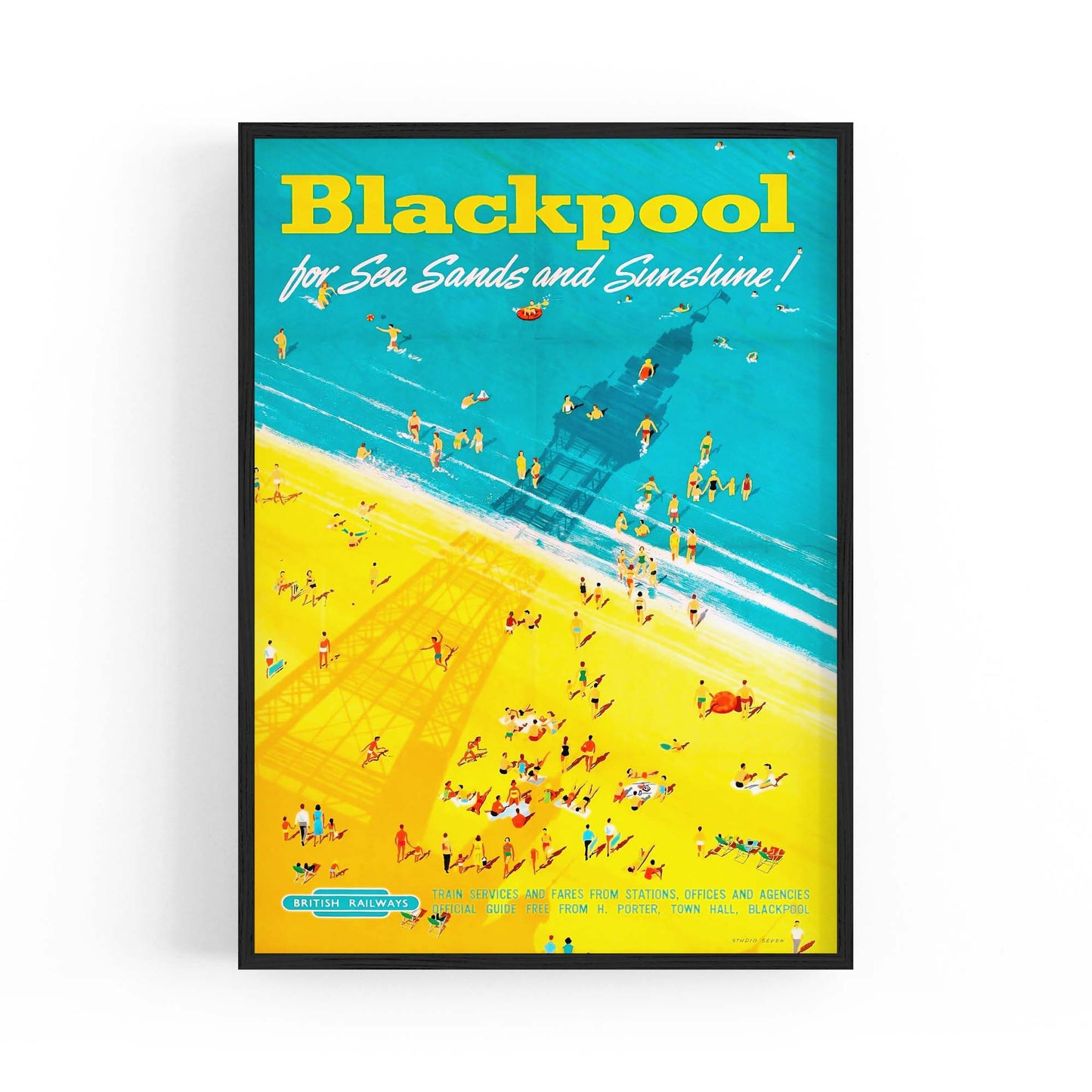 Blackpool, England Vintage Travel UK Wall Art - The Affordable Art Company