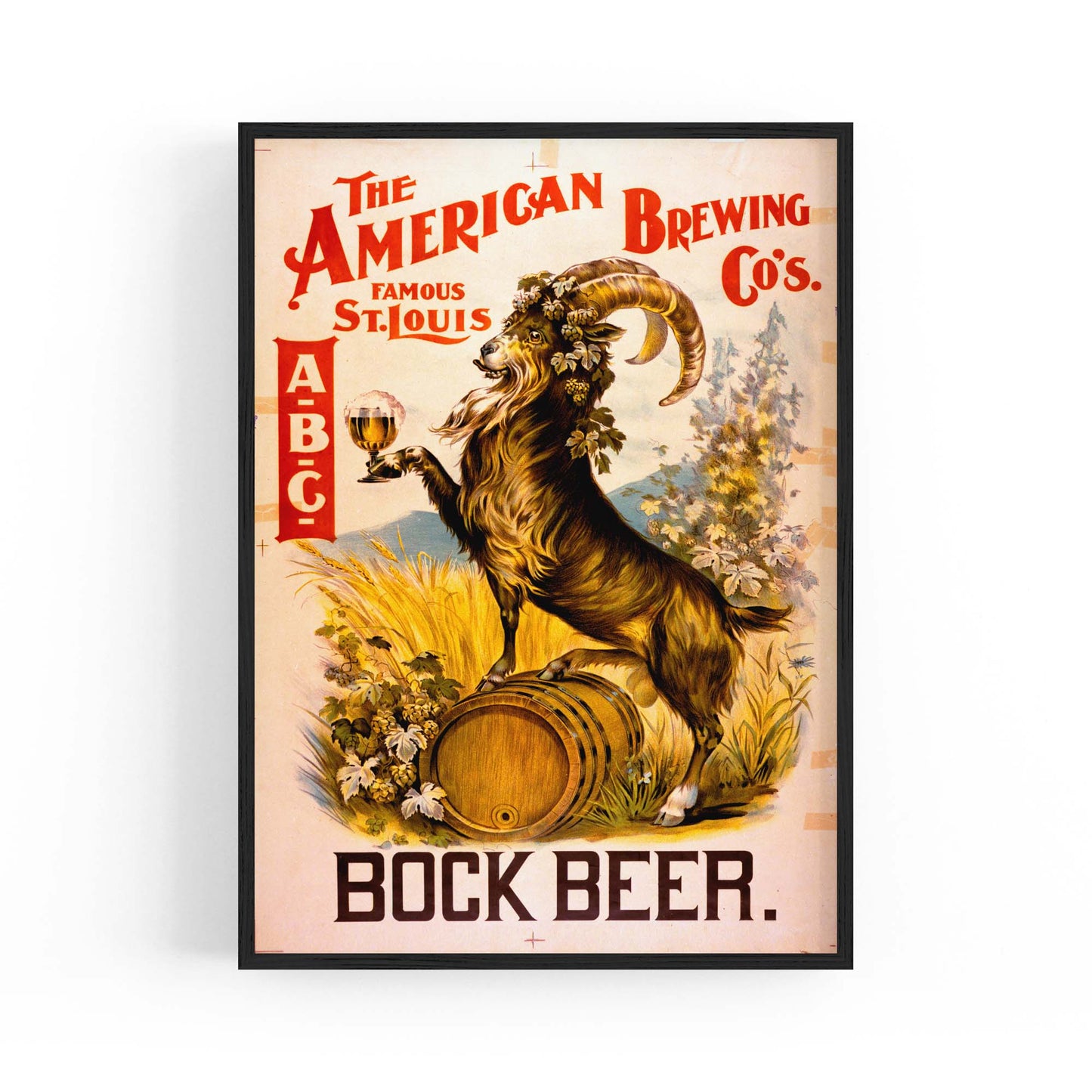 American Bock Beer Vintage Man Cave Wall Art - The Affordable Art Company