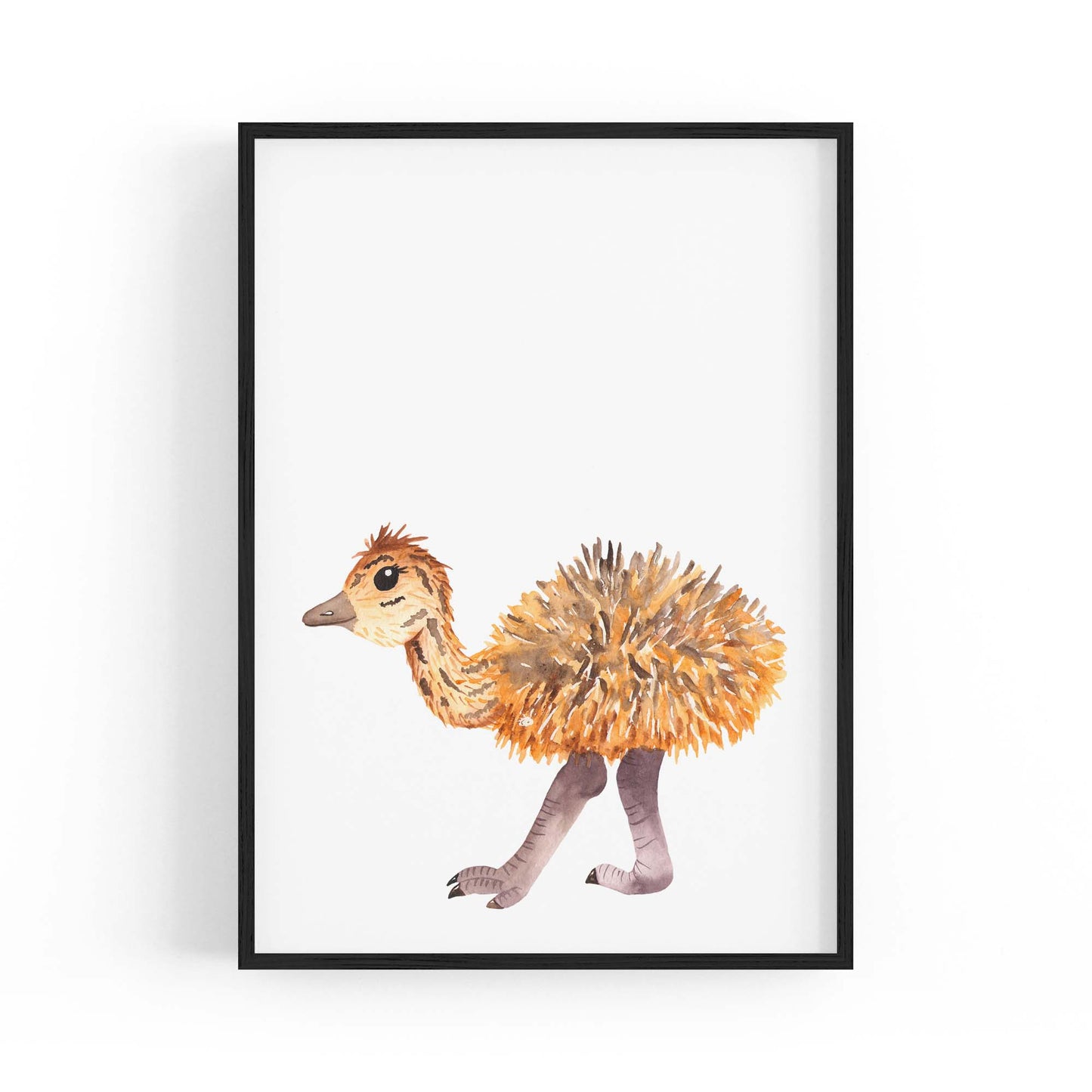 Cartoon Ostrich Cute Nursery Baby Animal Art - The Affordable Art Company