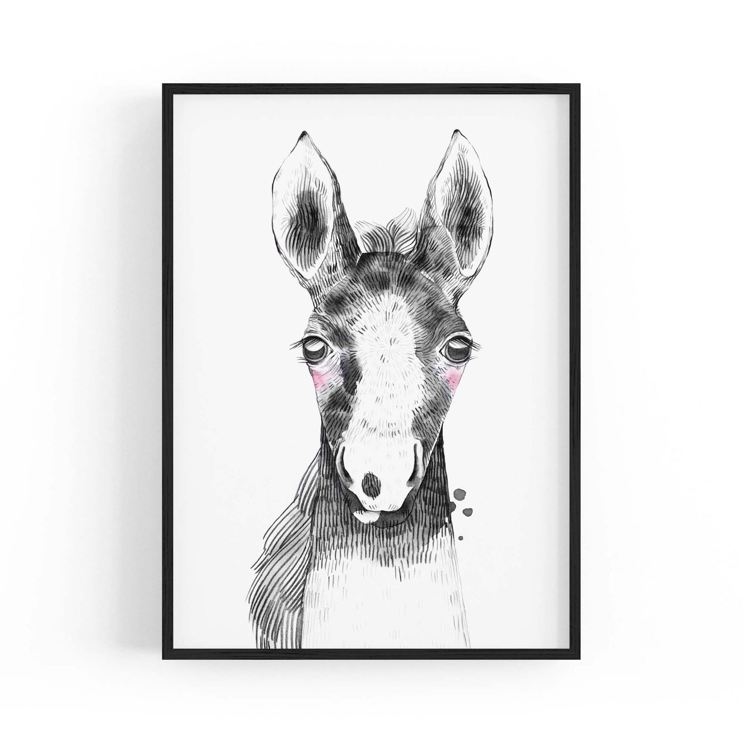 Cute Blushing Baby Horse Nursery Animal Wall Art - The Affordable Art Company