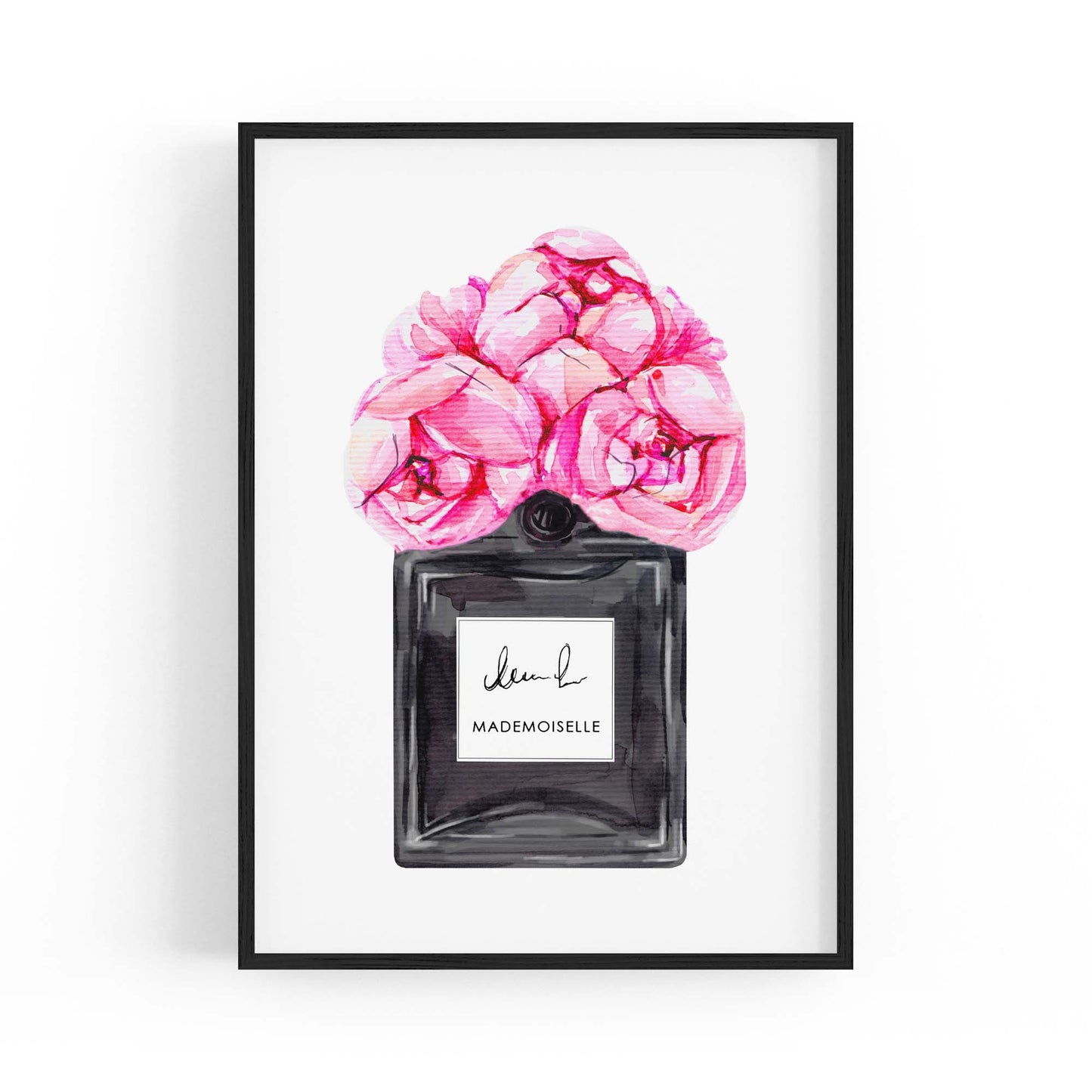 Pink Floral Perfume Bottle Fashion Flowers Wall Art #4 - The Affordable Art Company