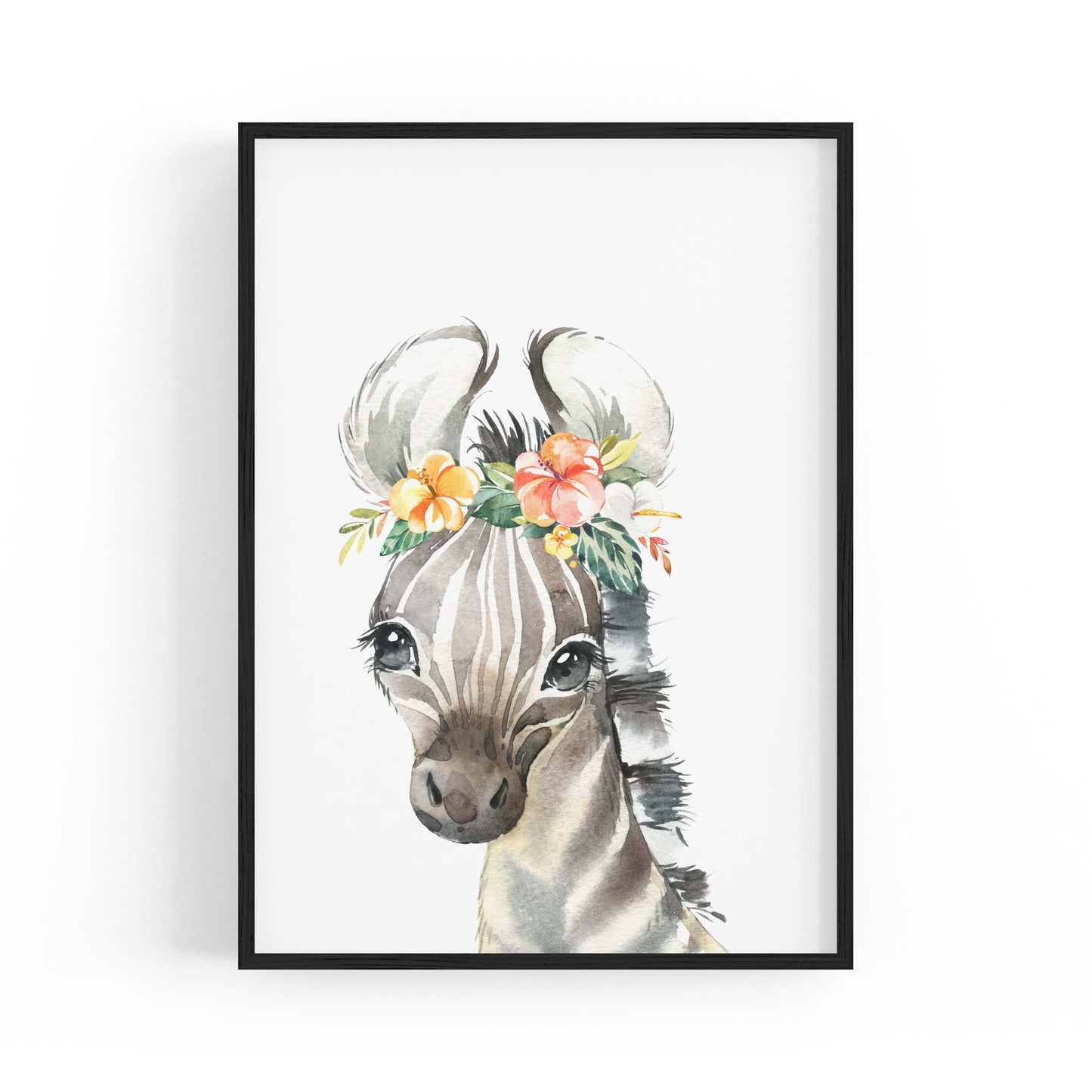 Cute Baby Zebra Nursery Animal Gift Wall Art - The Affordable Art Company