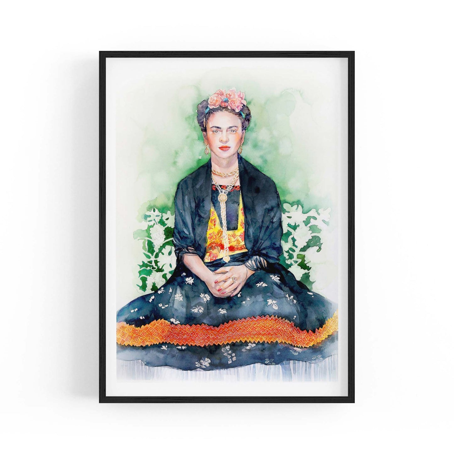 Frida Kahlo Watercolour Painting Fashion Wall Art - The Affordable Art Company